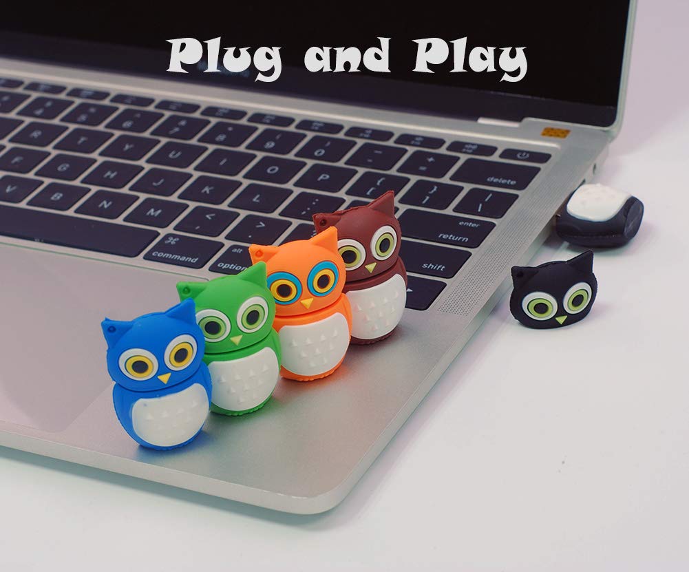 Borlterclamp Usb Flash Drive With Cute Colorful Owl Pattern 16Gb Pack Of 5 Pcs Usb Drive Thumb Drive Gift For Students And Child