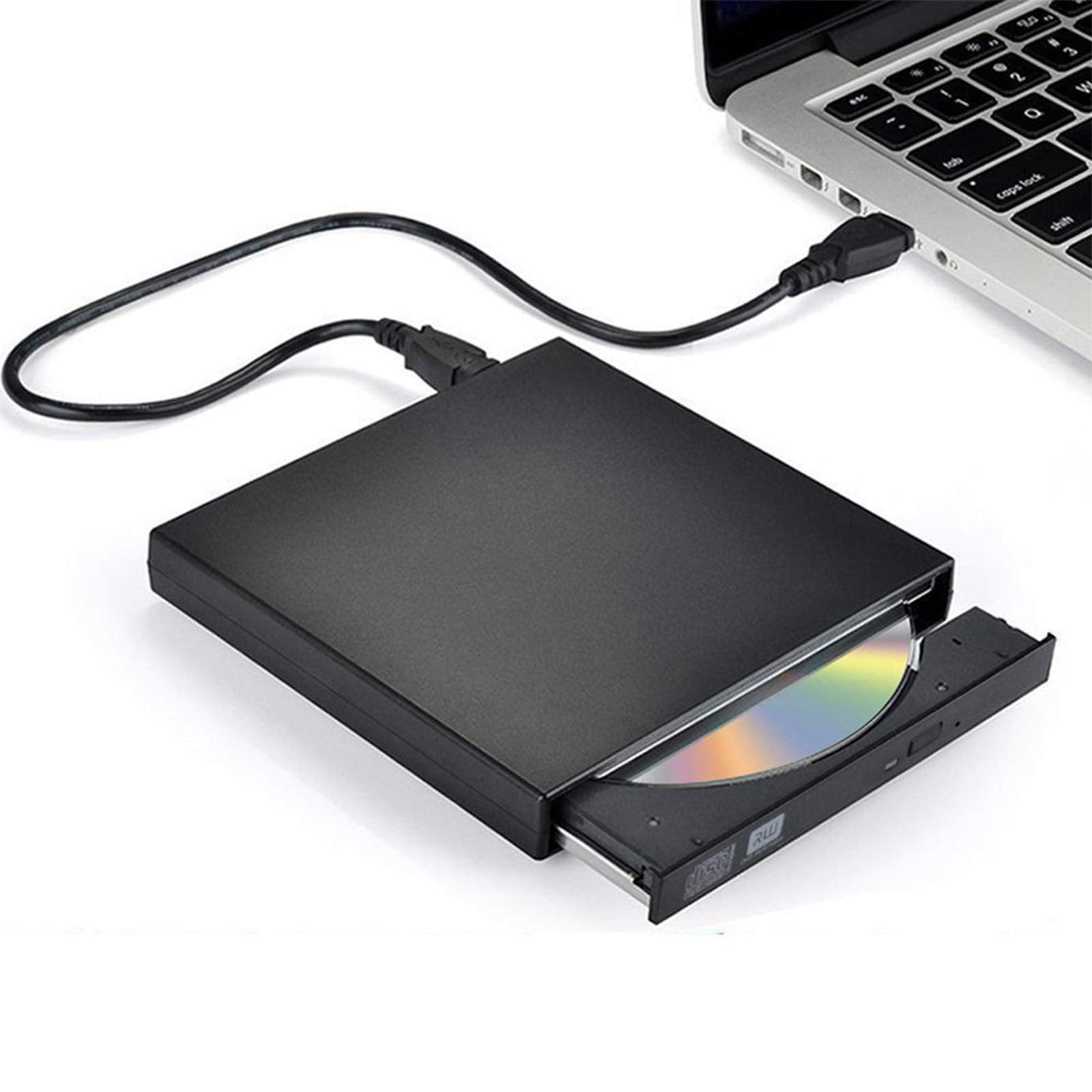 Blingco External Cd Dvd Drive, Usb 2.0 Slim Protable External Cd Rw Drive Dvd Rw Burner Writer Player For Laptop Notebook Pc Des