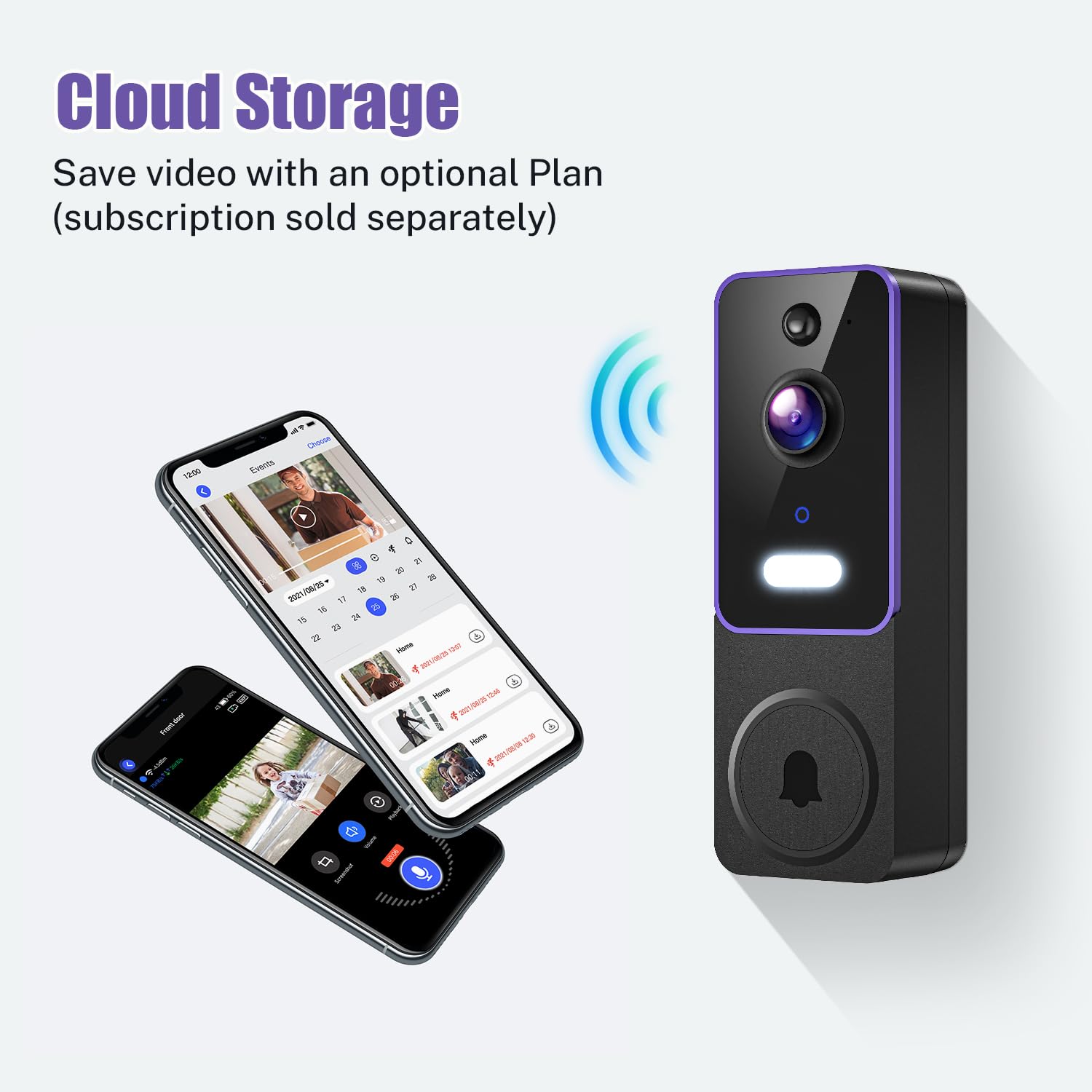 Boldhero Video Doorbell Camera 1080P Wireless Wi Fi Camera With Ai Motion Detection, Cloud Storage, Two Way Talk, Night Vison,2.