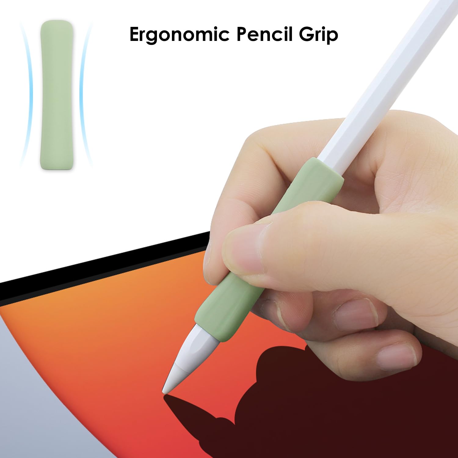 Proelife 2 Pack Ergonomics Grip Holder For Apple Pencil 2Nd Gen, Apple Pencil (Usb C) And Apple Pencil Pro 2024 Accessory Silico