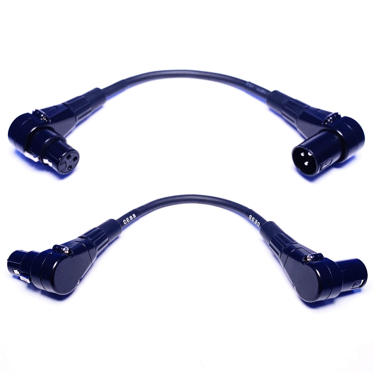 Cess 039 Right Angel 3 Pin Xlr Female To Male Extension/Patch Cable, 2 Pack