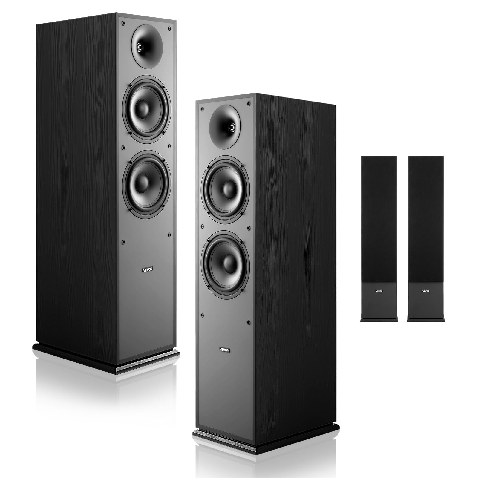 VEVOR Passive Floorstanding Speakers, 2-Way, Floor-Standing Tower Speakers with 1 in Tweeter, 6.5 in Woofers, 400W Peak, 65Hz-20