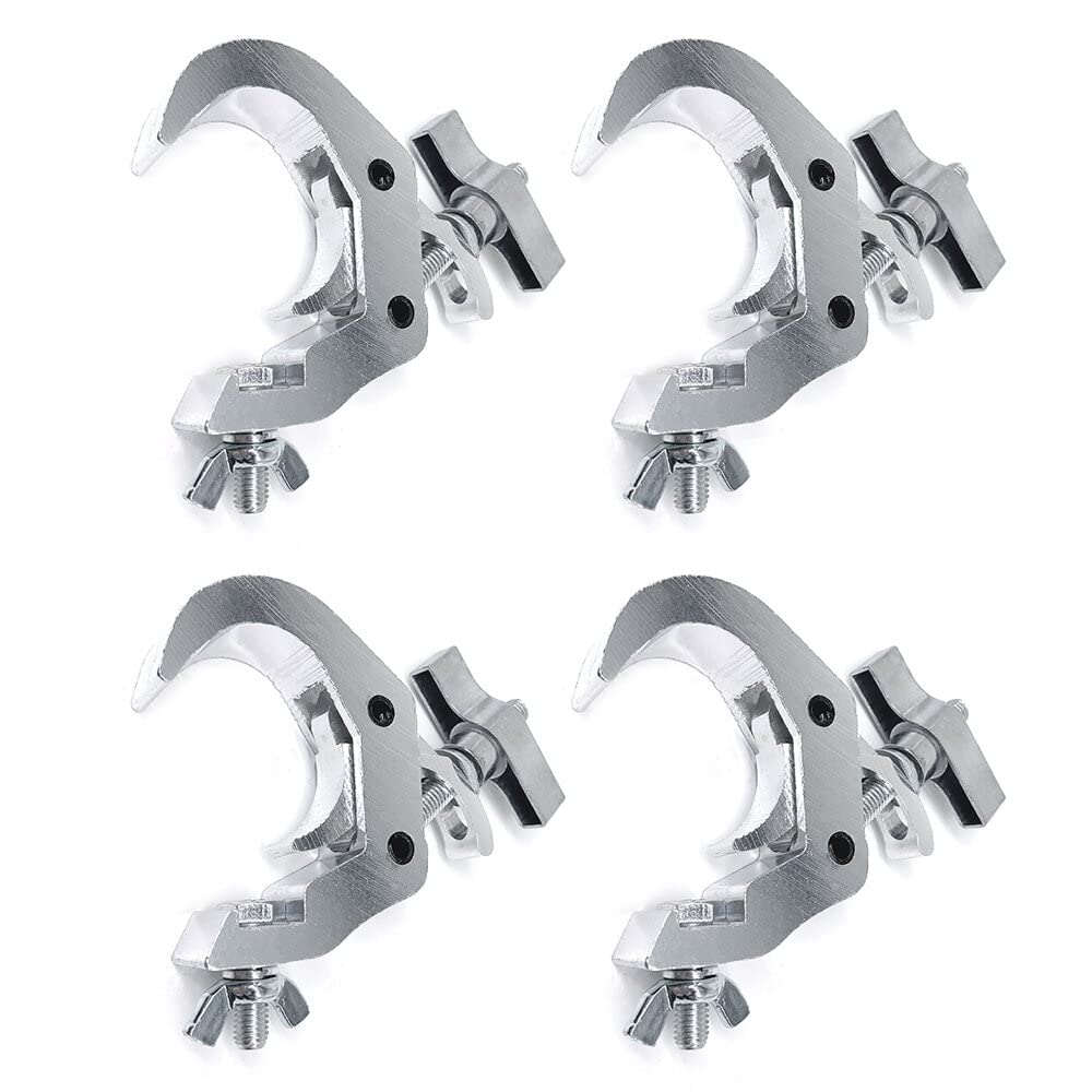 4Pack Stage Light Clamps Hook,440 Lb Load Capacity Aluminum Alloy Truss C Clamp,Fit 1.6 2.0Inch Od Tube For Dj Lighting Projecto