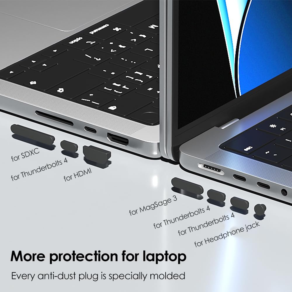 Proelife 21 Pcs Anti Dust Dirt Plug Cups Set For 2023 2021 Macbook Pro 14.2 Inch 16.2 Inch M3 M2 M1 Pro/Max (A2918/A2992/A2991/A