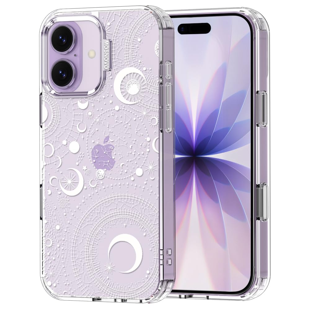 MOSNOVO for iPhone 17 Case | Military Grade 6.6ft Drop Tested | Camera Control | Clear with Constellation Design