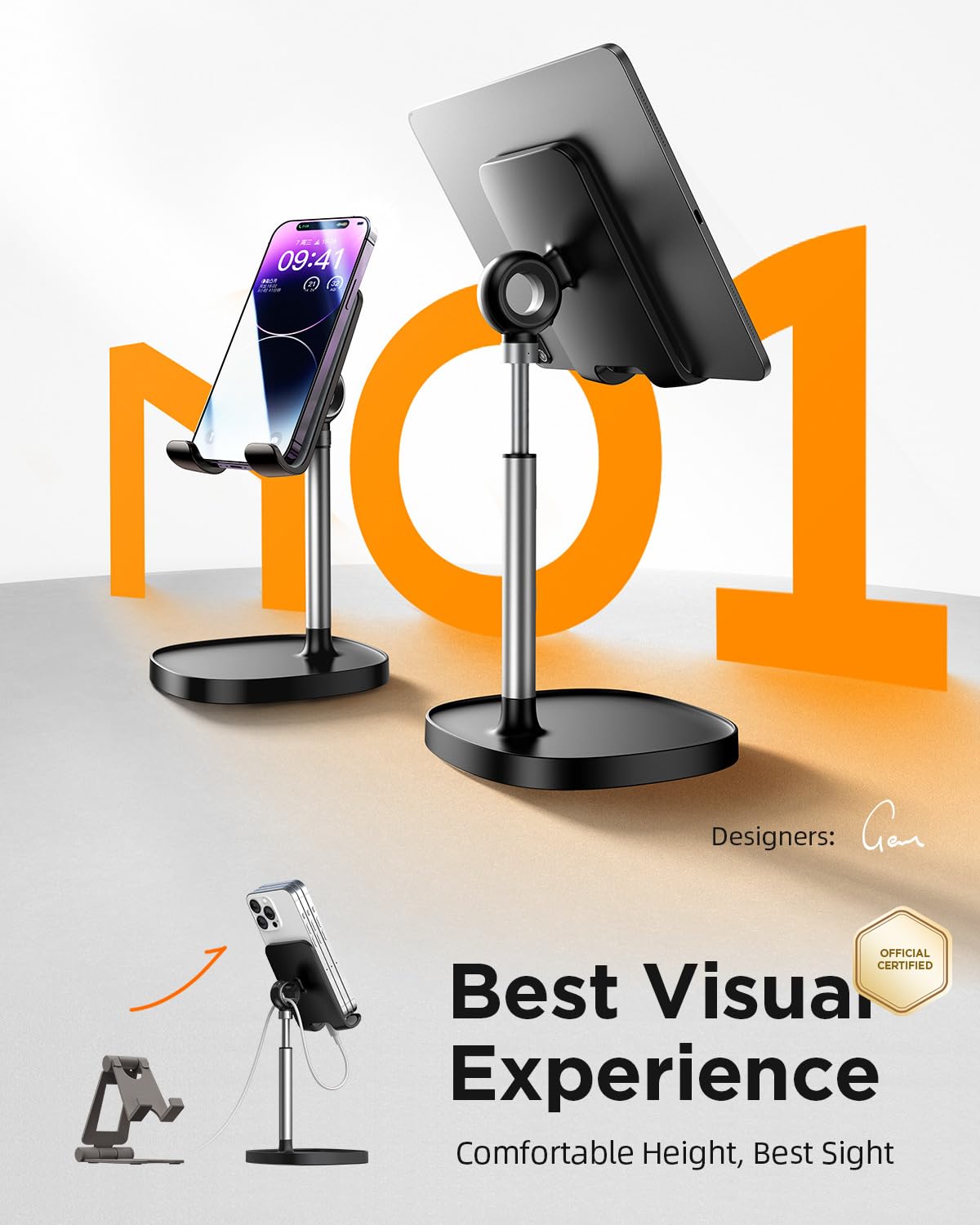 Lisen Cell Phone Stand Adjustable For Iphone Phone Holder For Desk, Office Desk Accessories Computer Pc For Iphone Stand Gaming