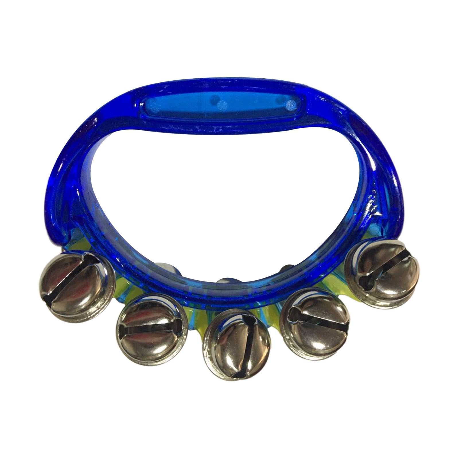 ATORSE Mini Percussion Tambourines Shaking Rattle for Family Kids Kindergarten Blue