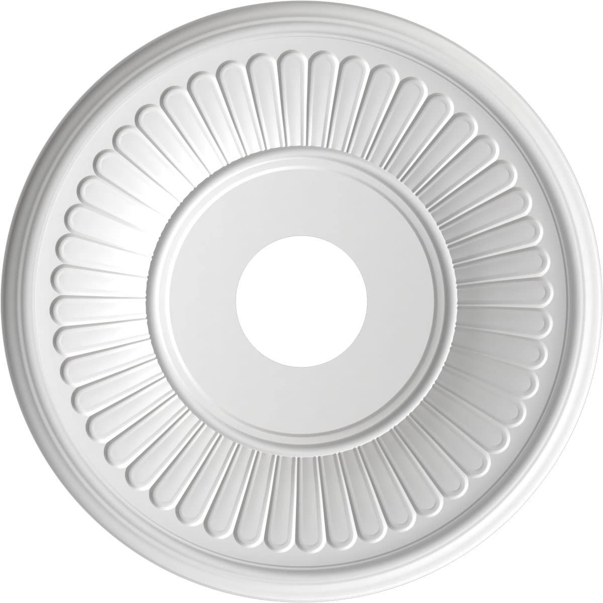 Ekena Millwork Cmp16Beamb Berkshire Thermoformed Pvc Ceiling Medallion (Fits Canopies Up To 7), 16Od X 3 1/2Id X 1P, Textured Me