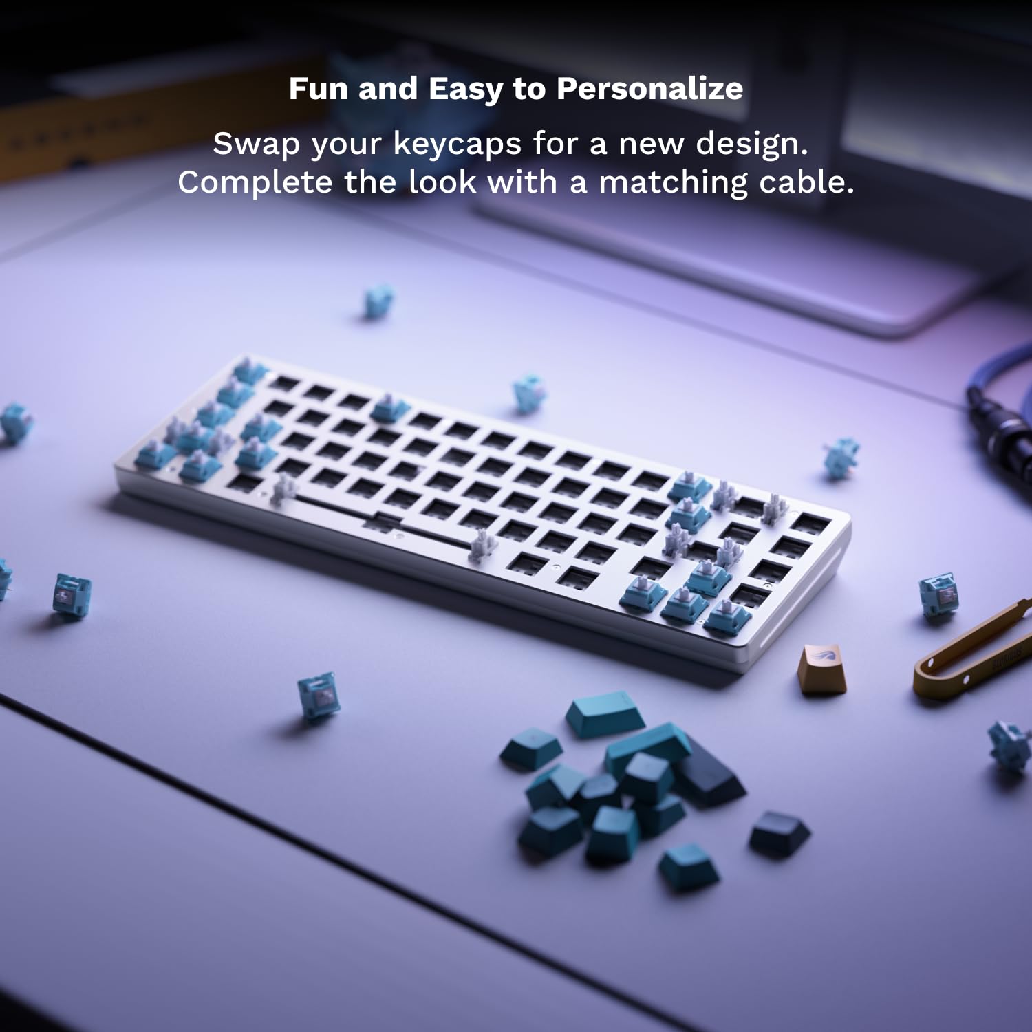 Glorious Gmmk 2 Gaming Barebones Keyboard   Hot Swappable Tkl Diy, Compact Mechanical Keyboard Kit  Wired, Rgb Backlit,  Pc Setu