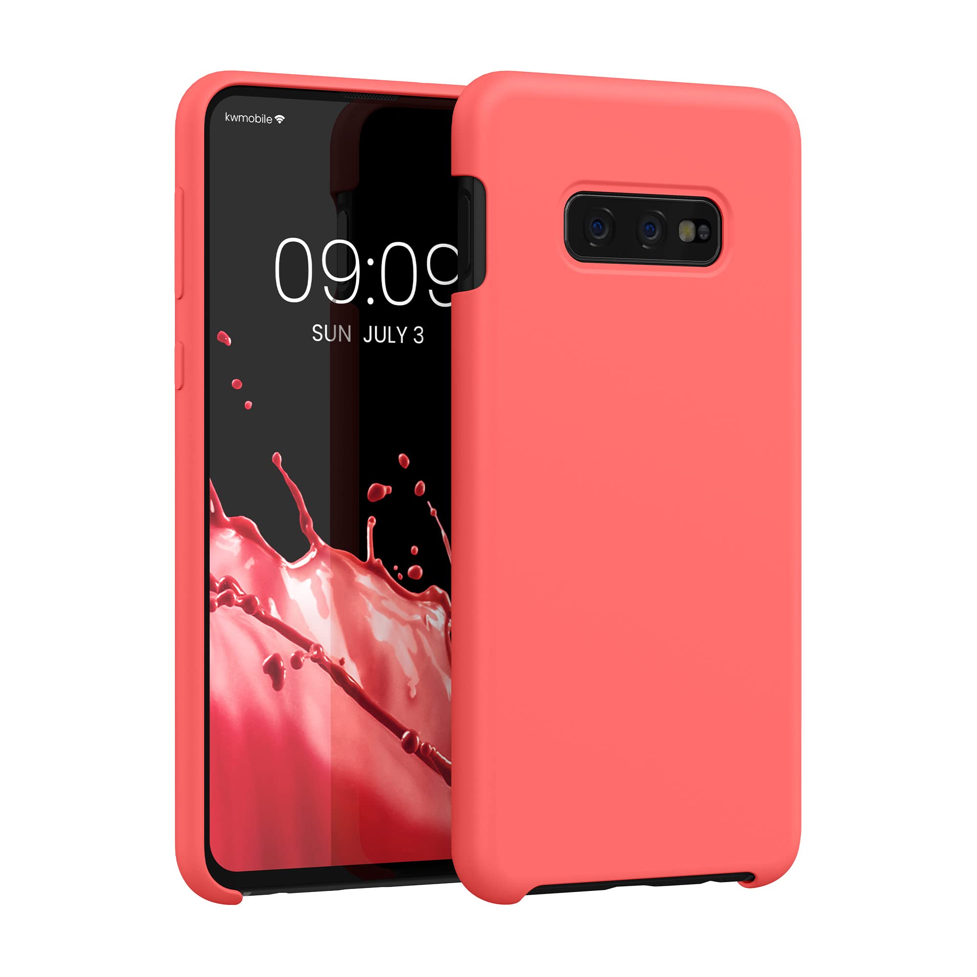 kwmobile Case Compatible with Samsung Galaxy S10e Case - TPU Silicone Phone Cover with Soft Finish - Neon Coral