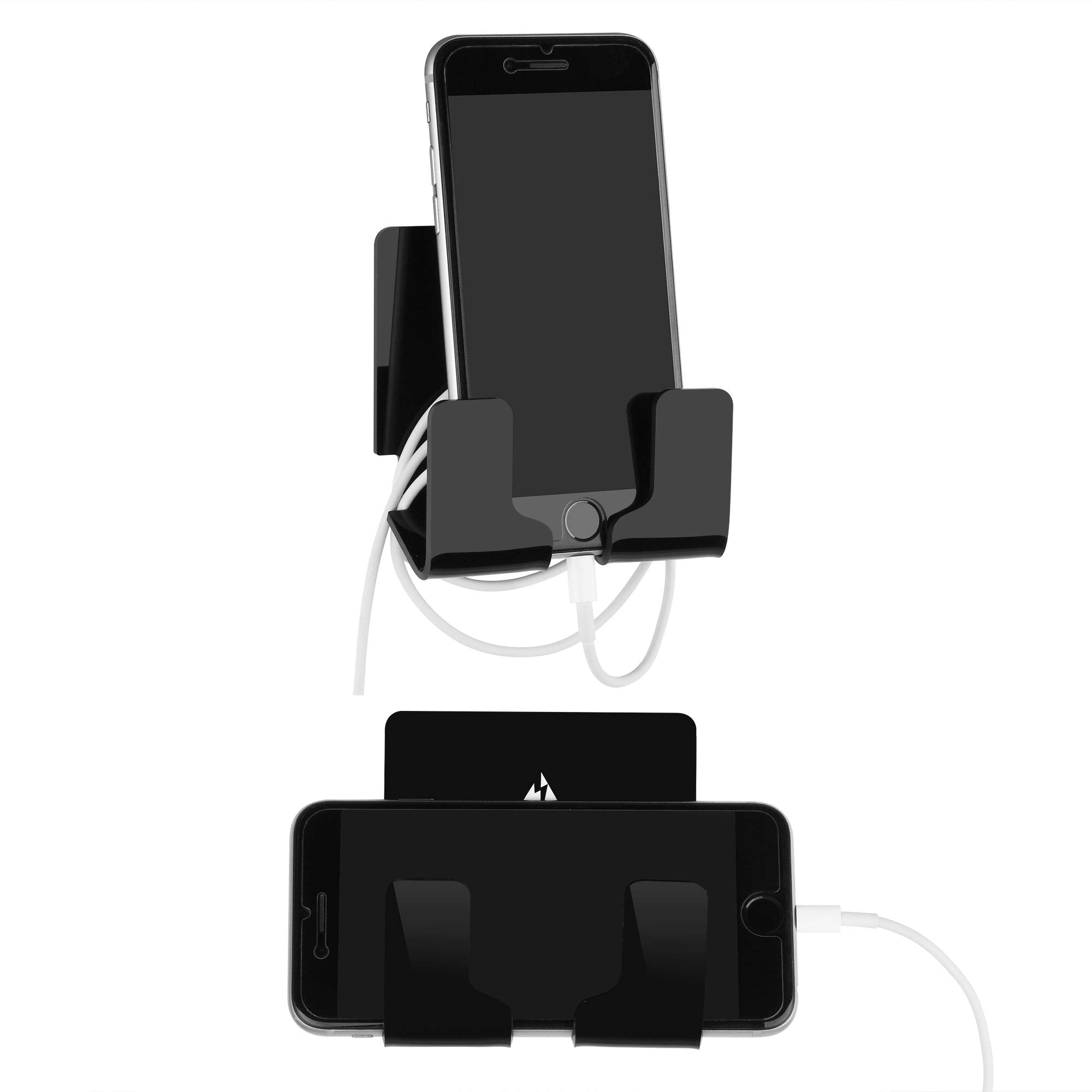 Txesign Adhesive Wall Phone Holder Mount For Smartphones Iphone External Battery Wall Holder Mount (Black)