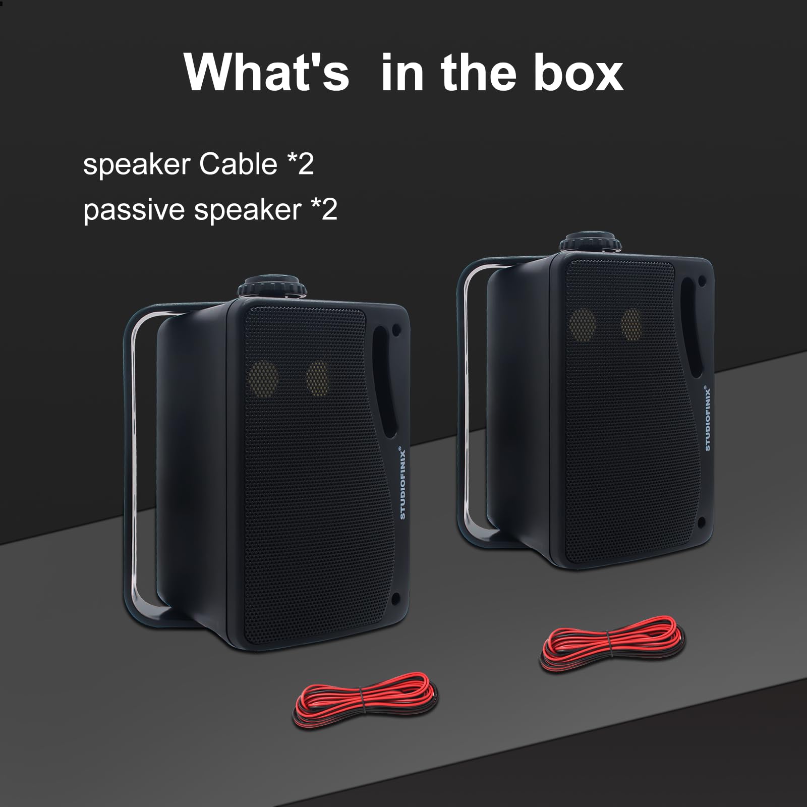 Studiofinix Passive Outdoor Speakers Wired Waterproof  3.5 Inch 3 Way 200W Surface Marine & Wall Mount Speakers, Perfect For Hom