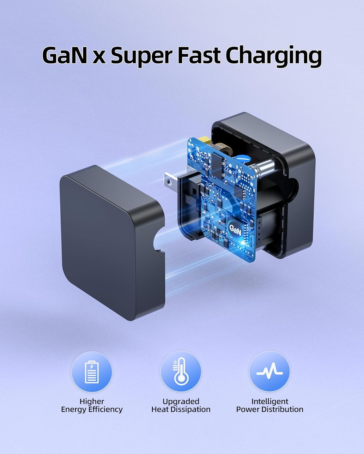 65W Fast Gan Charger For Samsung Galaxy Book Laptop   Usb Type C Replacement For Galaxy Book Pro, Pro 360 15.6 13.3, Ul Safety Certified, Foldable, Ultra Mini (Smaller 40%), Pd, Extended 7.5Ft Cable