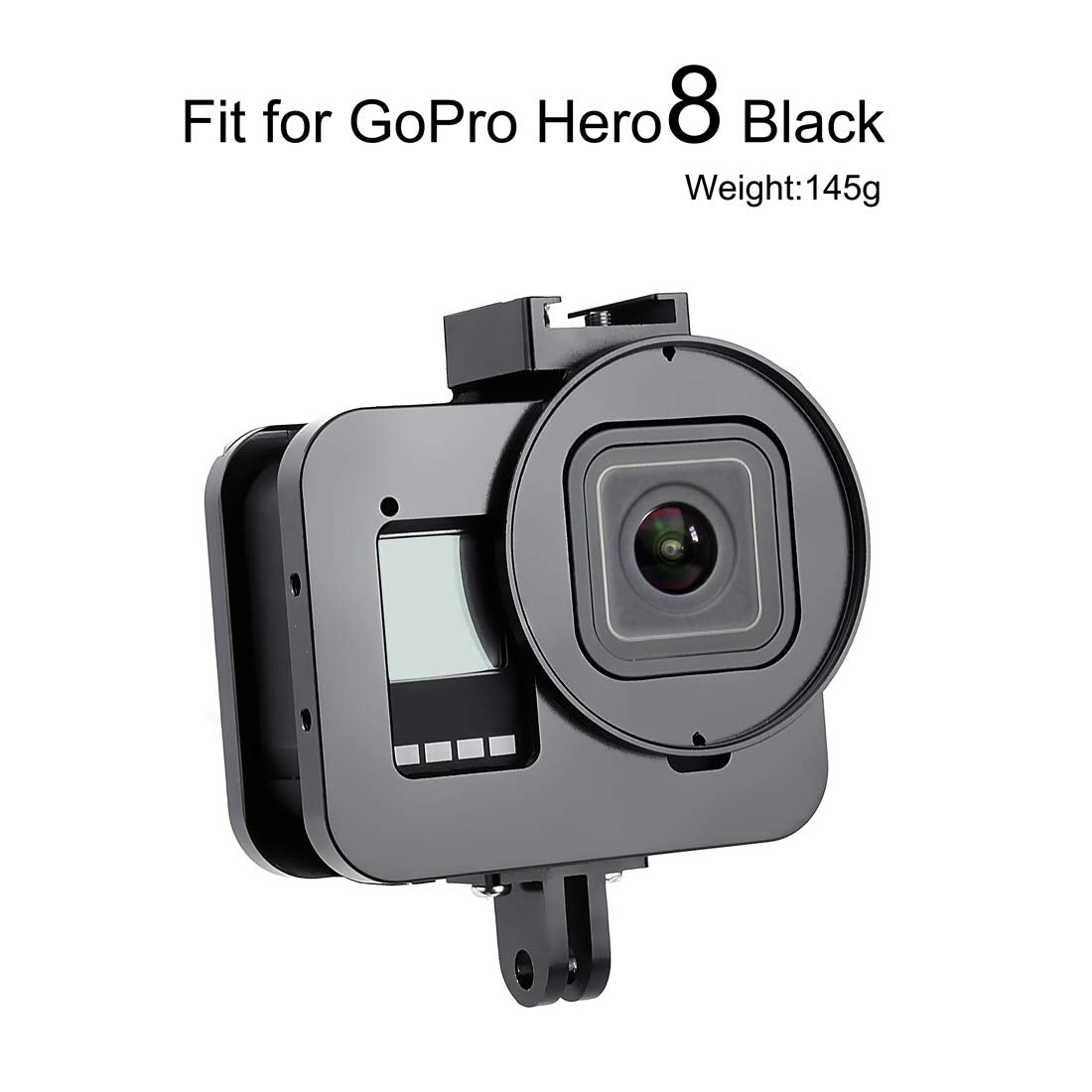 Soonsun Aluminum Alloy Multi-Function Frame Mount Protective Housing Case With Vertical And Horizontal Modes For Gopro Hero 8 Bl