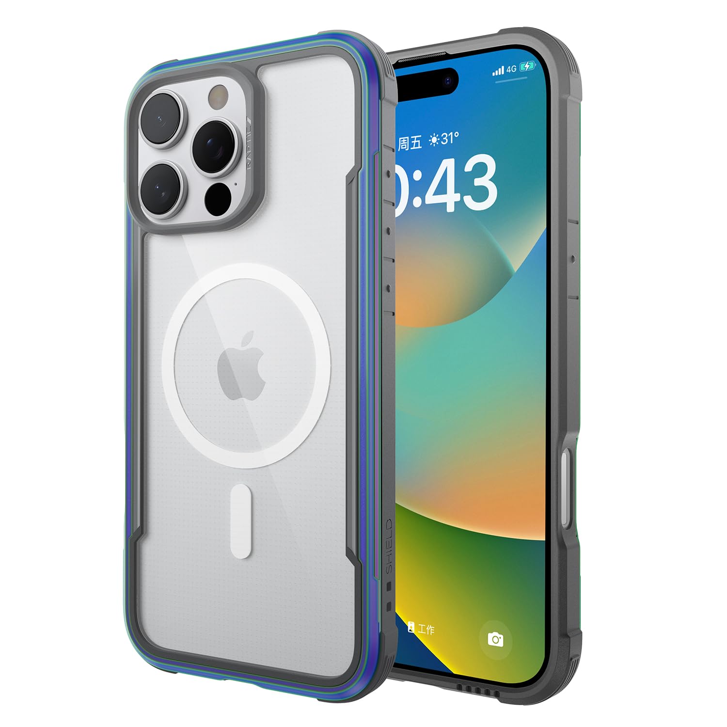 Raptic Shield Magnetic For Iphone 16 Pro Max Case, Compatible With Magsafe, [For 2024 Capture Button Shockproof Clear Case], Mil