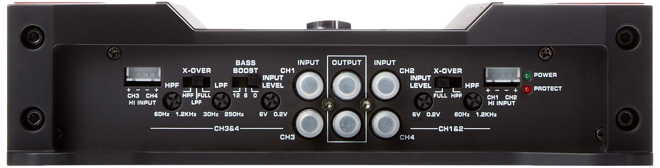 Crunch Powerzone 4-Channel Class Ab Amp (1,000 Watts), Multicolored