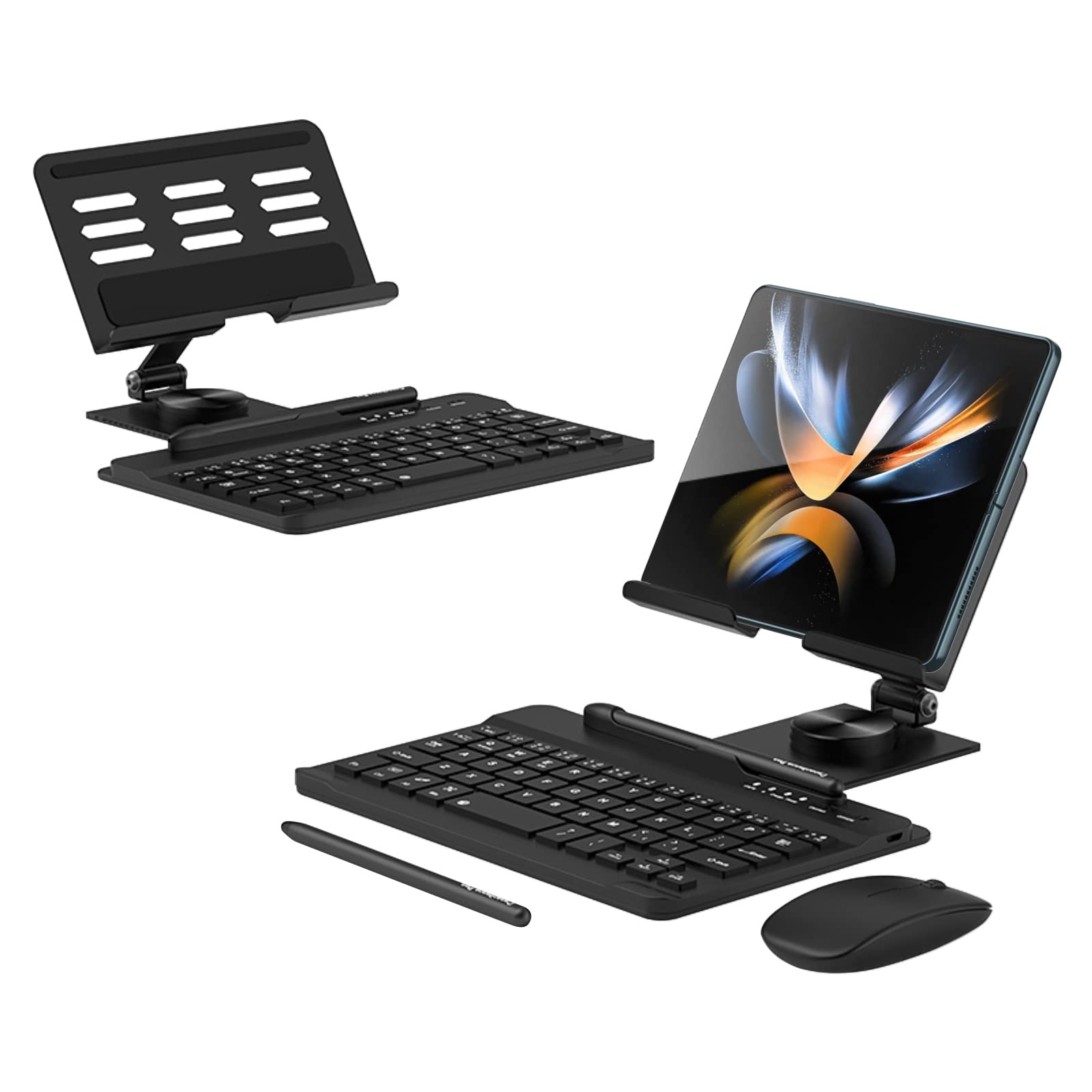 Libeagle For Samsung Galaxy Z Fold 6/5/4/3/2, Set Include Mini Wireless Bluetooth Keyboard, Mouse, Comfortable & Adjustable Phon