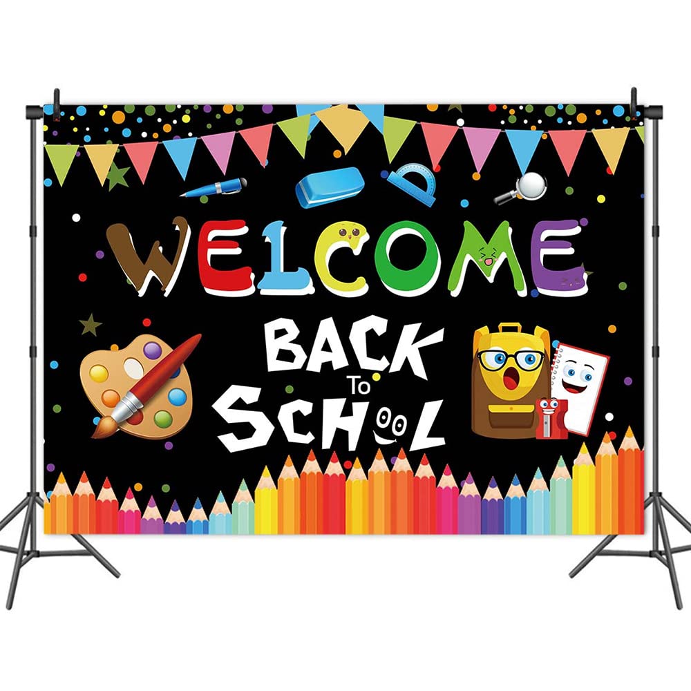 Maqtt 7X5Ft Welcome Back To Schol Photography Background Graduation Ceremony Of Children'S Kindergarten Prom Board Decoration Ba