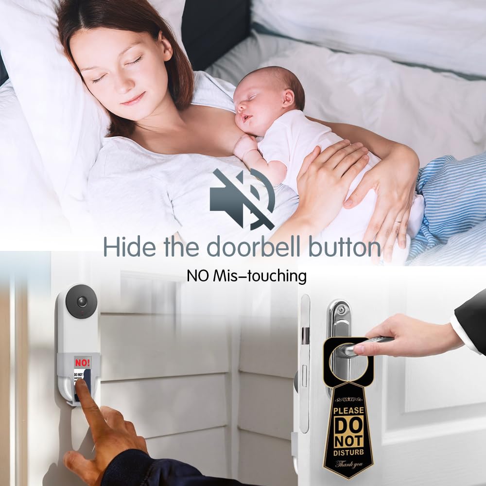 Do Not Disturb Doorbell Button Cover, Compatible With Doorbell Pro/Nest Doorbell, Please Do Not Ring Signs, Suitable For Undistu
