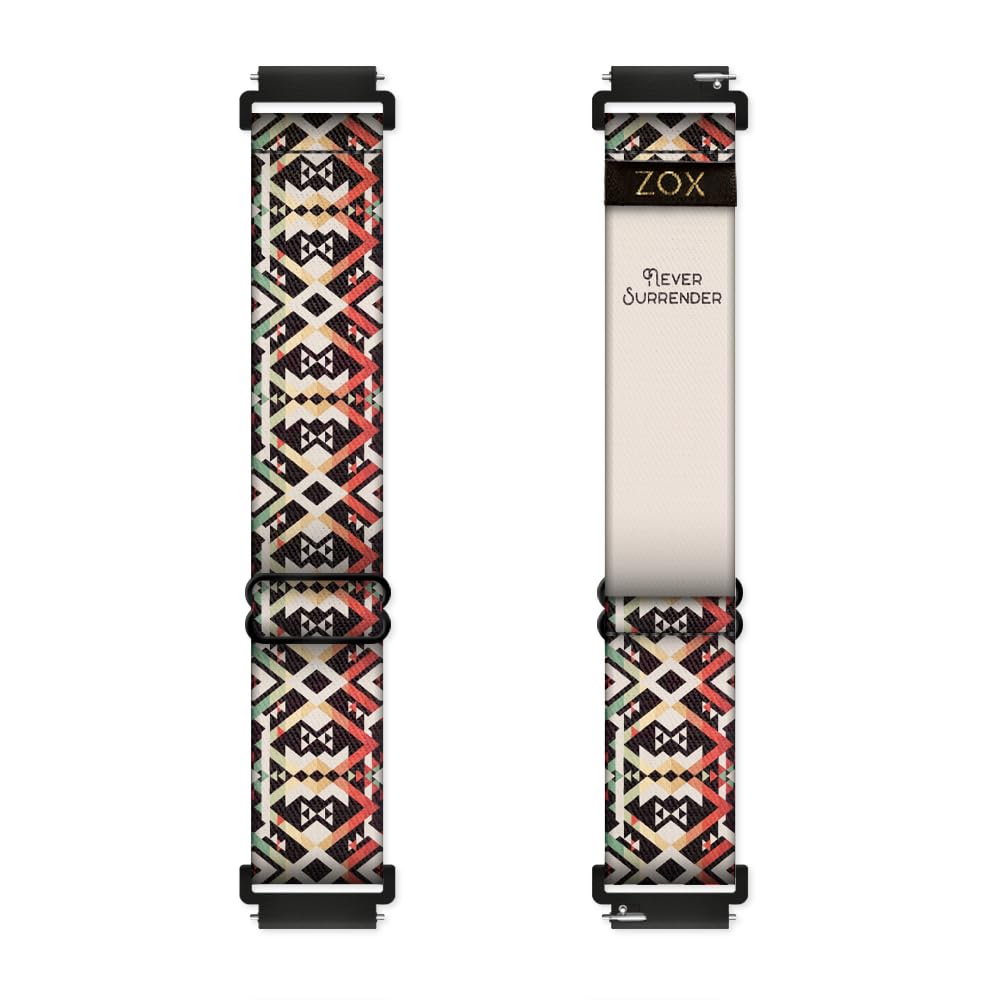 Zox Android Smart Watch Band - Never Surrender | Soft, Adjustable Elastic Band With Motivational Affirmations And Beautiful Artw