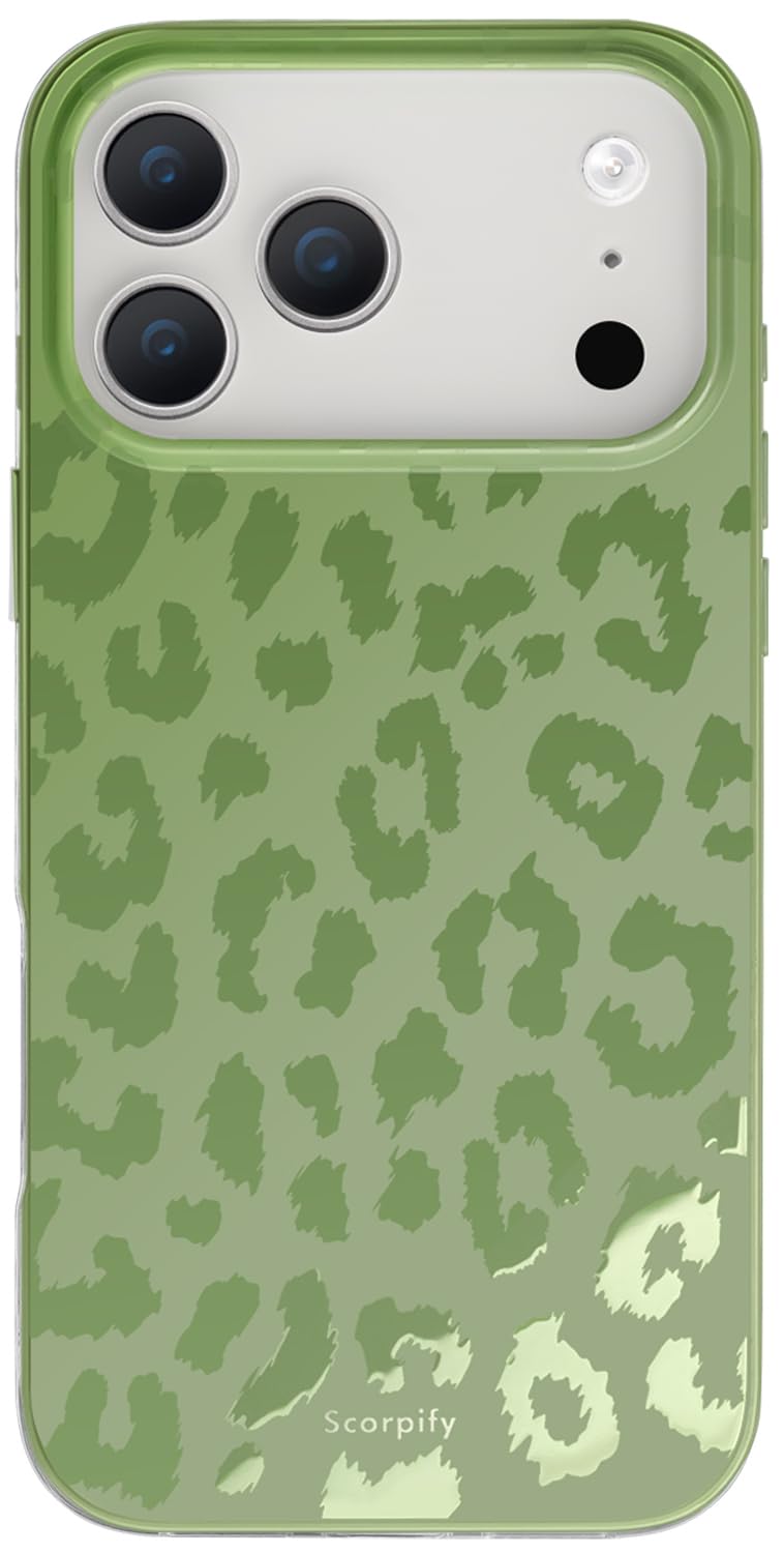SCORPIFY for iPhone 17 Pro Max Case [Compatible with MagSafe] with Matte Moss Leopard Cheetah Print Design, Cute Magnetic Phone 