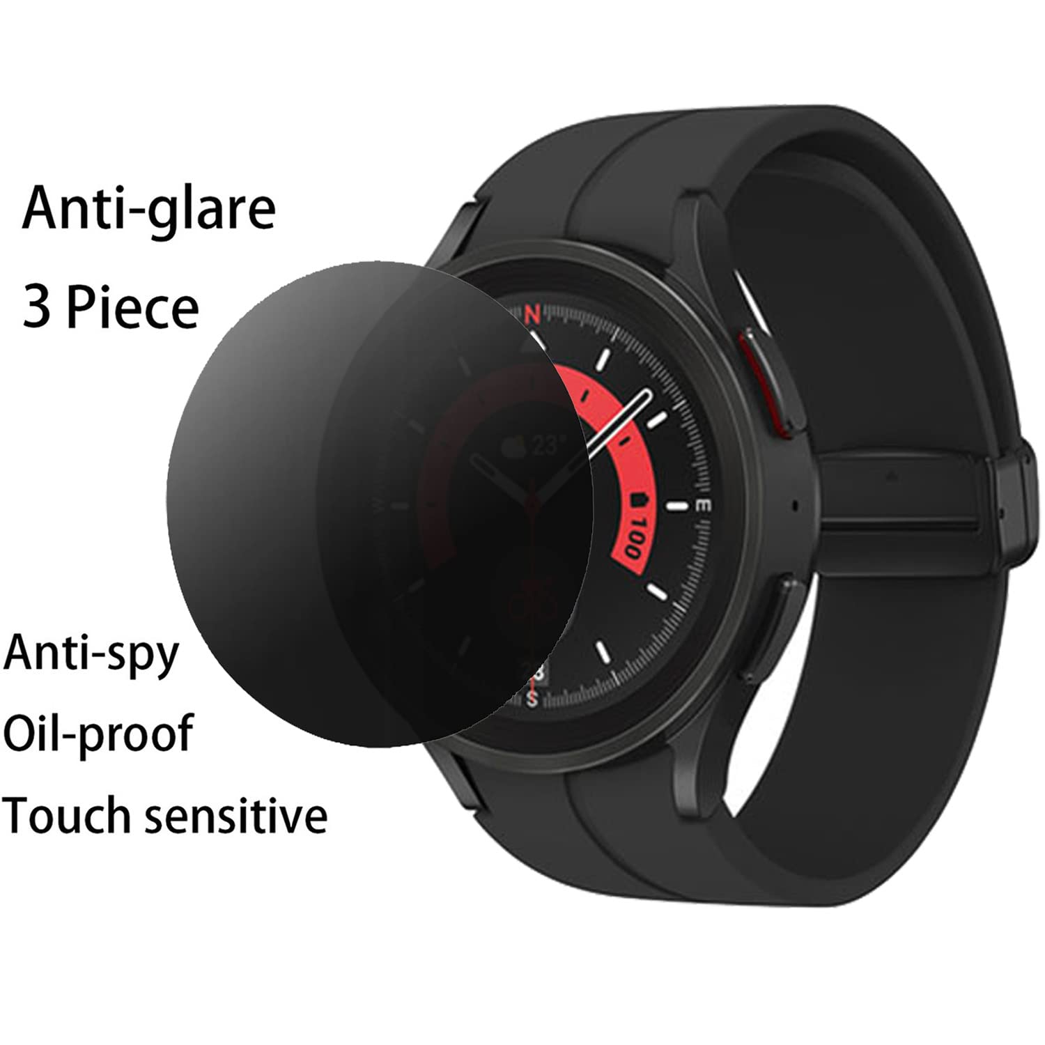 Bwedxez 3 Pcs Privacy Anti Glare Screen Protector Anti Spy Soft Film Suit For Samsung Galaxy Watch5 Pro 45Mm Matte Anti Peeping