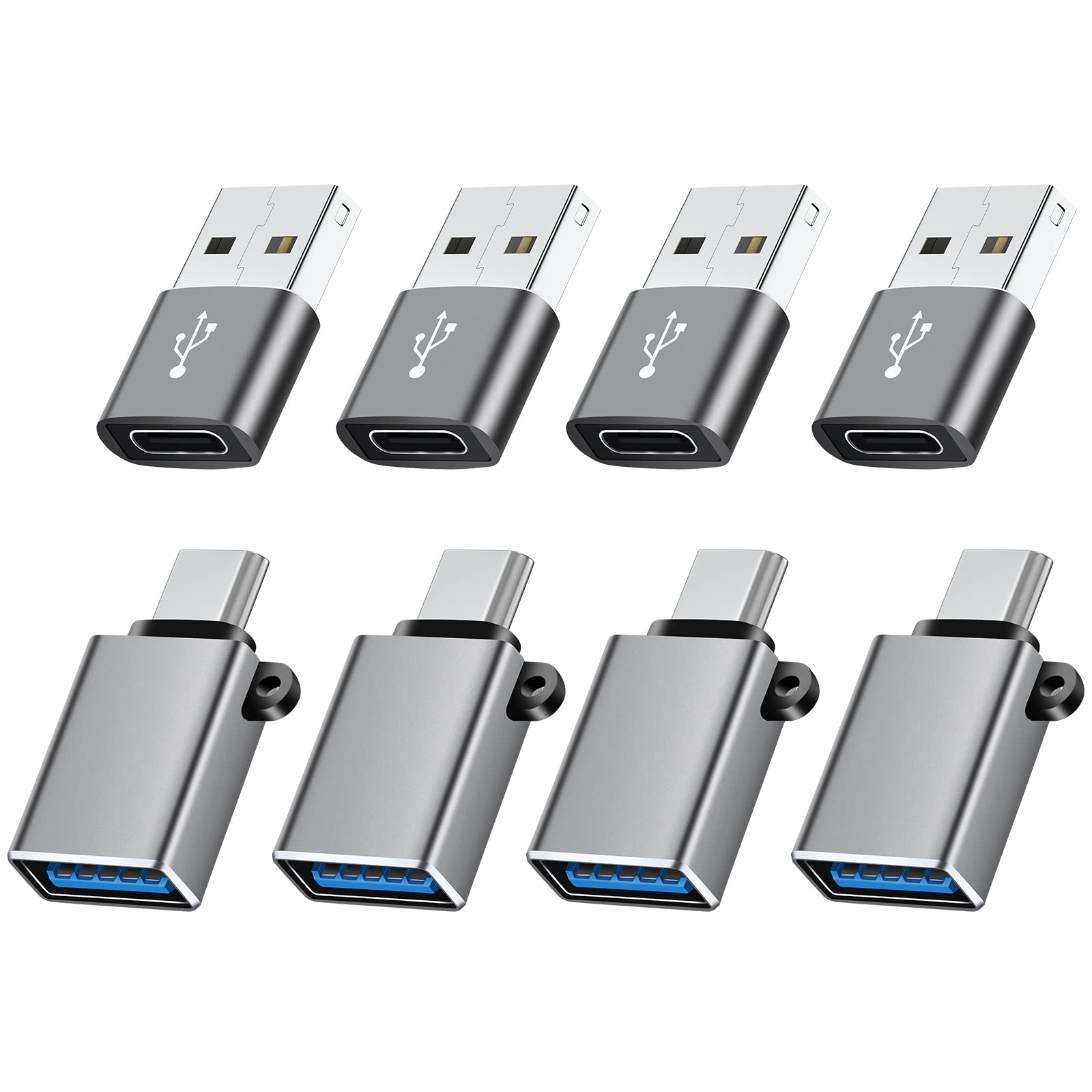 Basenew Usb To Usb C Adapter 8 Pack,Usb C To Usb Adapter,Usb C To Usb A Adapter,Usb To C Adapter,Usb C To Usb Adapter,Usb To Usb