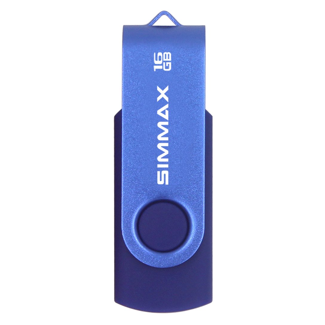 Simmax Usb Flash Drives 2 Pack 16Gb Memory Stick Swivel Design Usb 2.0 Flash Drive Thumb Drive Zip Drives (16Gb Blue Green)