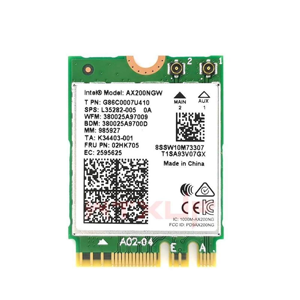 Dual Band Wireless Card for Intel AX200 WiFi 6 Adapter 2.4GHz 574Mbps/5GHz 2.4Gbps 802.11AX Network Card Supports Bluetooth 5.0