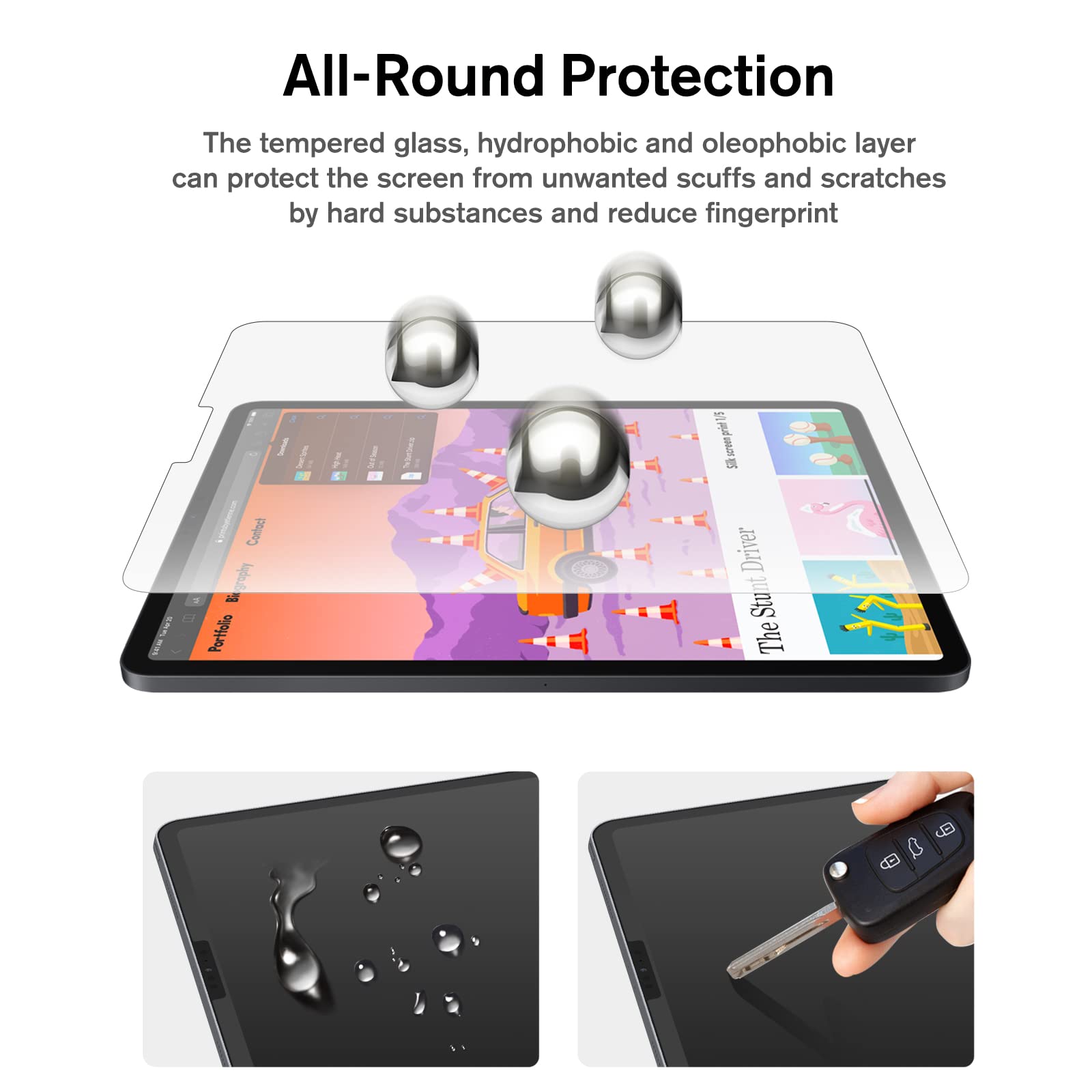 Kct Paperfeel Glass Screen Protector Compatible With Ipad Pro 12.9 6Th/5Th/4Th/3Rd Generation (2022&2021&2020&2018), Matte Surface, Tempered Glass, Ez Kit