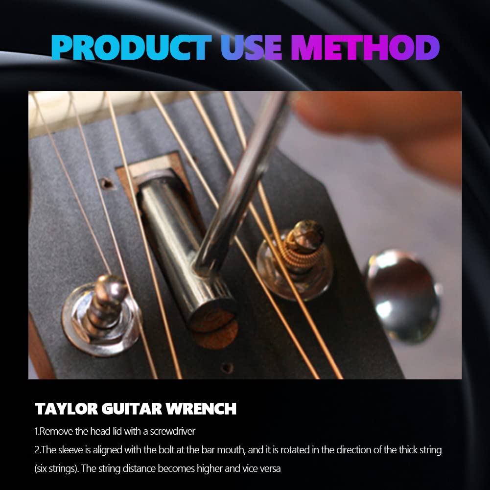 3Pcs 7/8/6.35Mm Guitar Rod Wrench Rod Repair Wrench Iron Universal Instrument Adjustment Repair And Maintenance Guitar Accessories Tools(Silver)