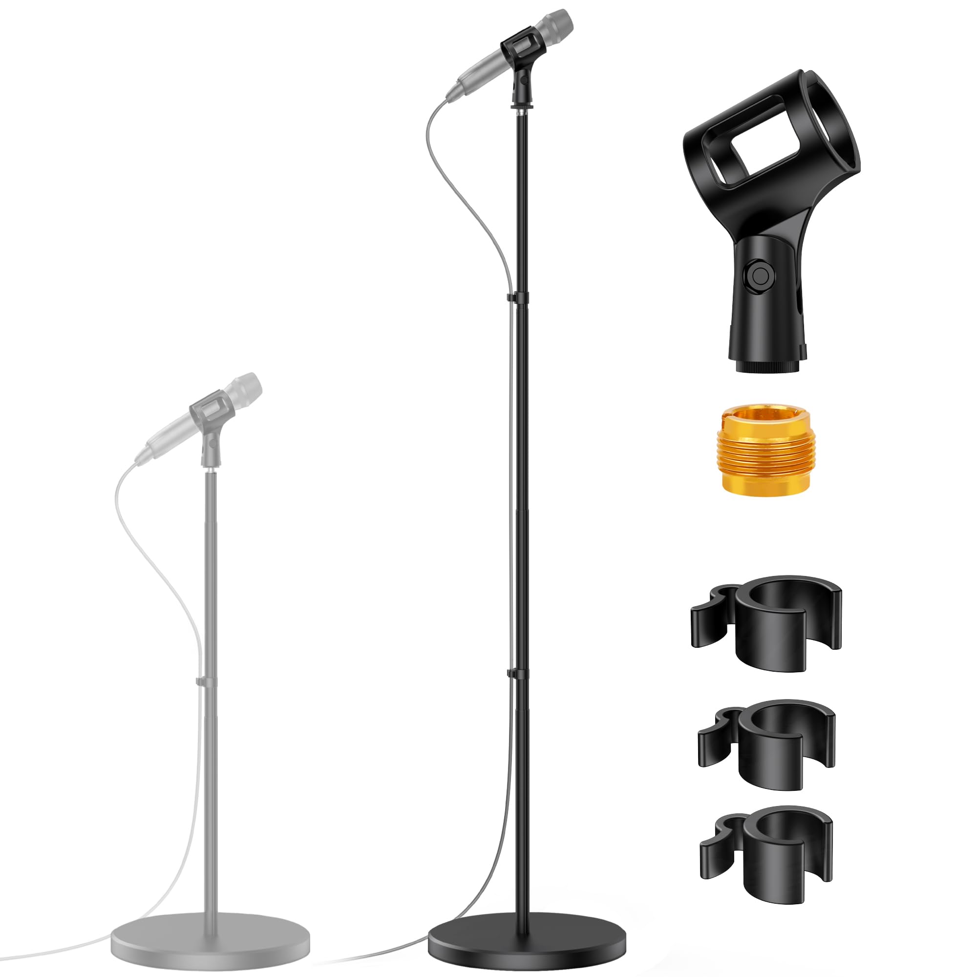 InnoGear Telescopic Mic Stand, Height Adjustable from 22 to 68 Microphone Stand Floor Weighted Base Boom Mic Arm Stand for Blue 