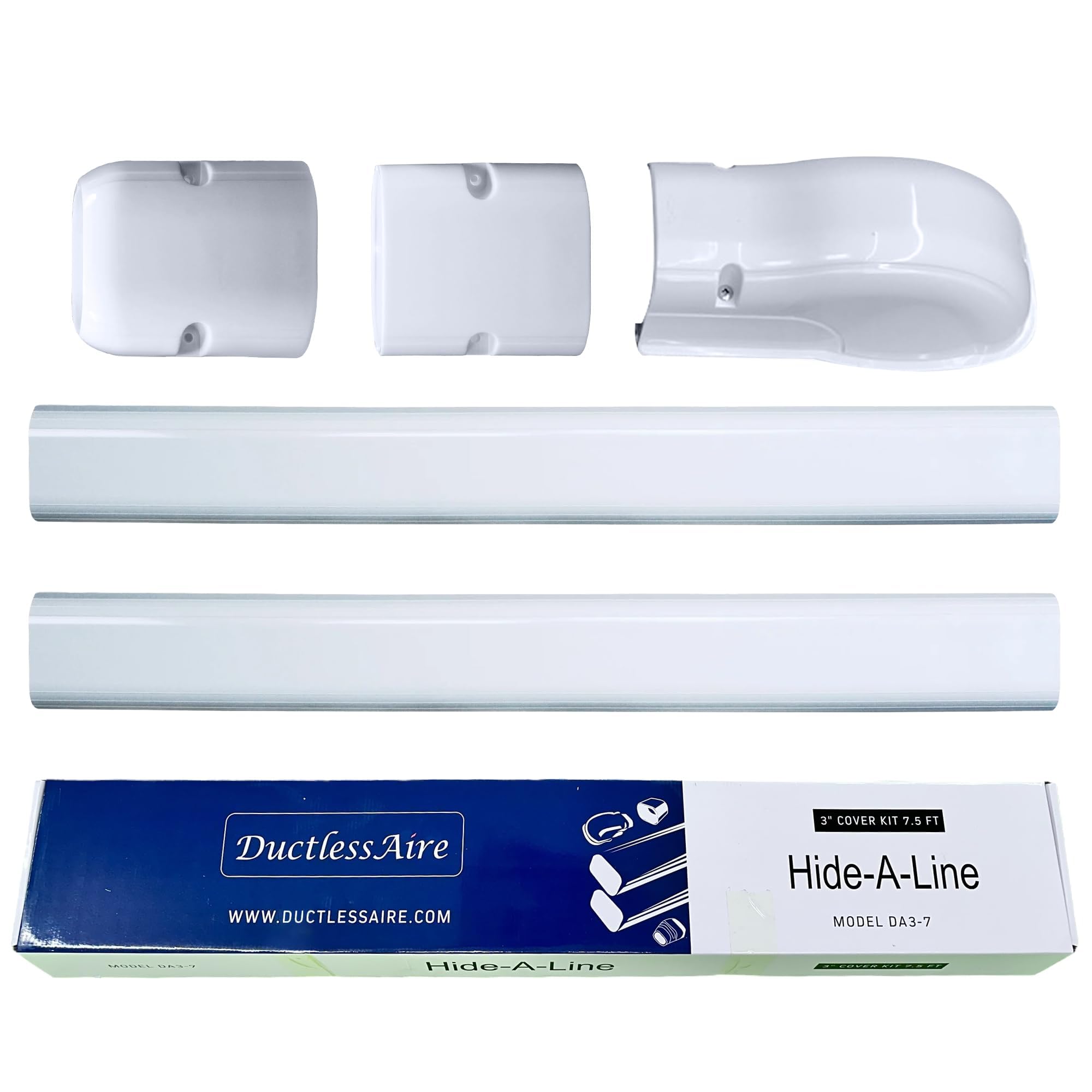 Ductlessaire White Paintable Mini Split Line Set Cover Kit   Weather Resistant, Easy Installation, Intended For Ductless Mini Sp