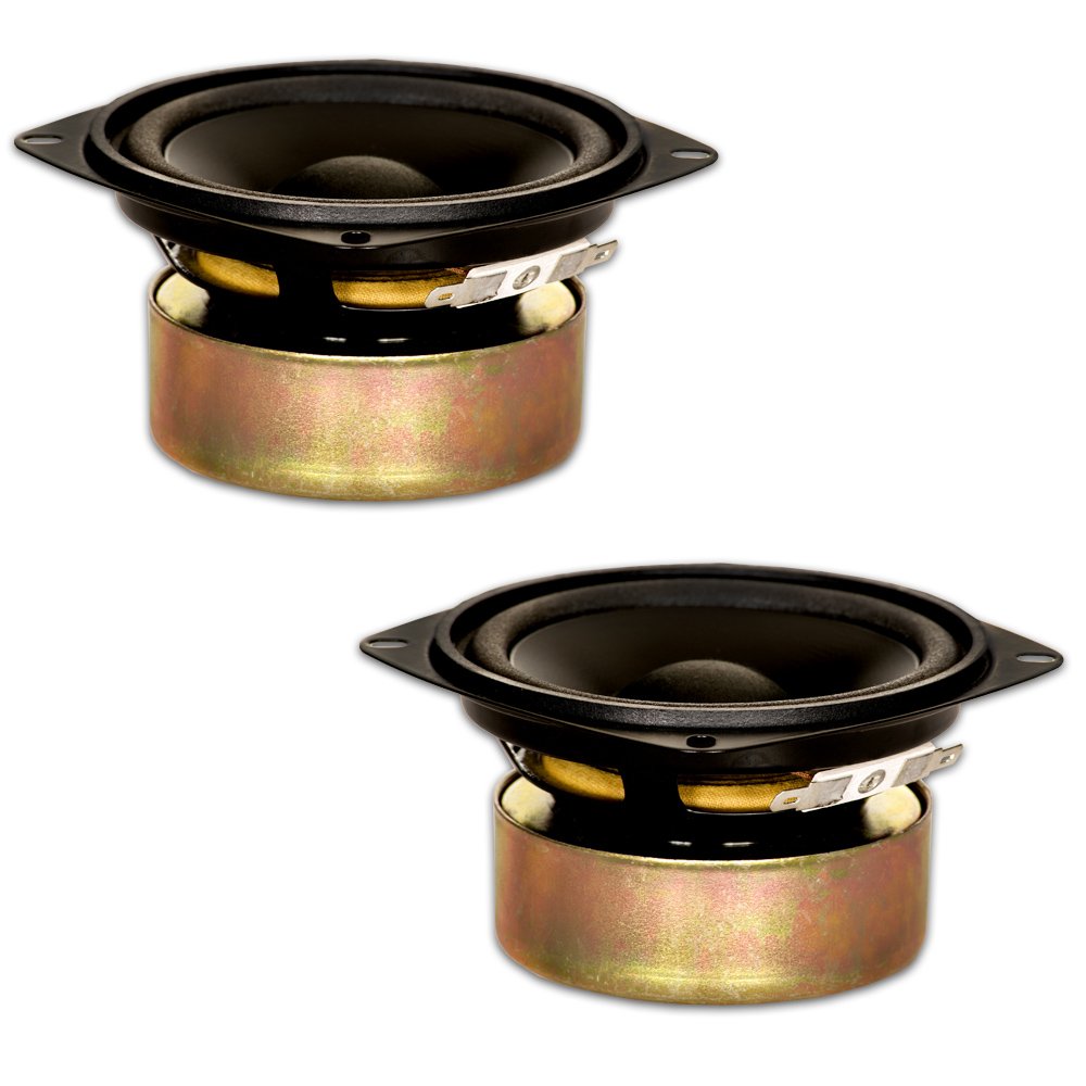 Goldwood Sound, Inc. Stage Subwoofer, Shielded 4' Woofers 70 Watt Each 4ohm Replacement 2 Speaker Set (GW-204/4S-2)