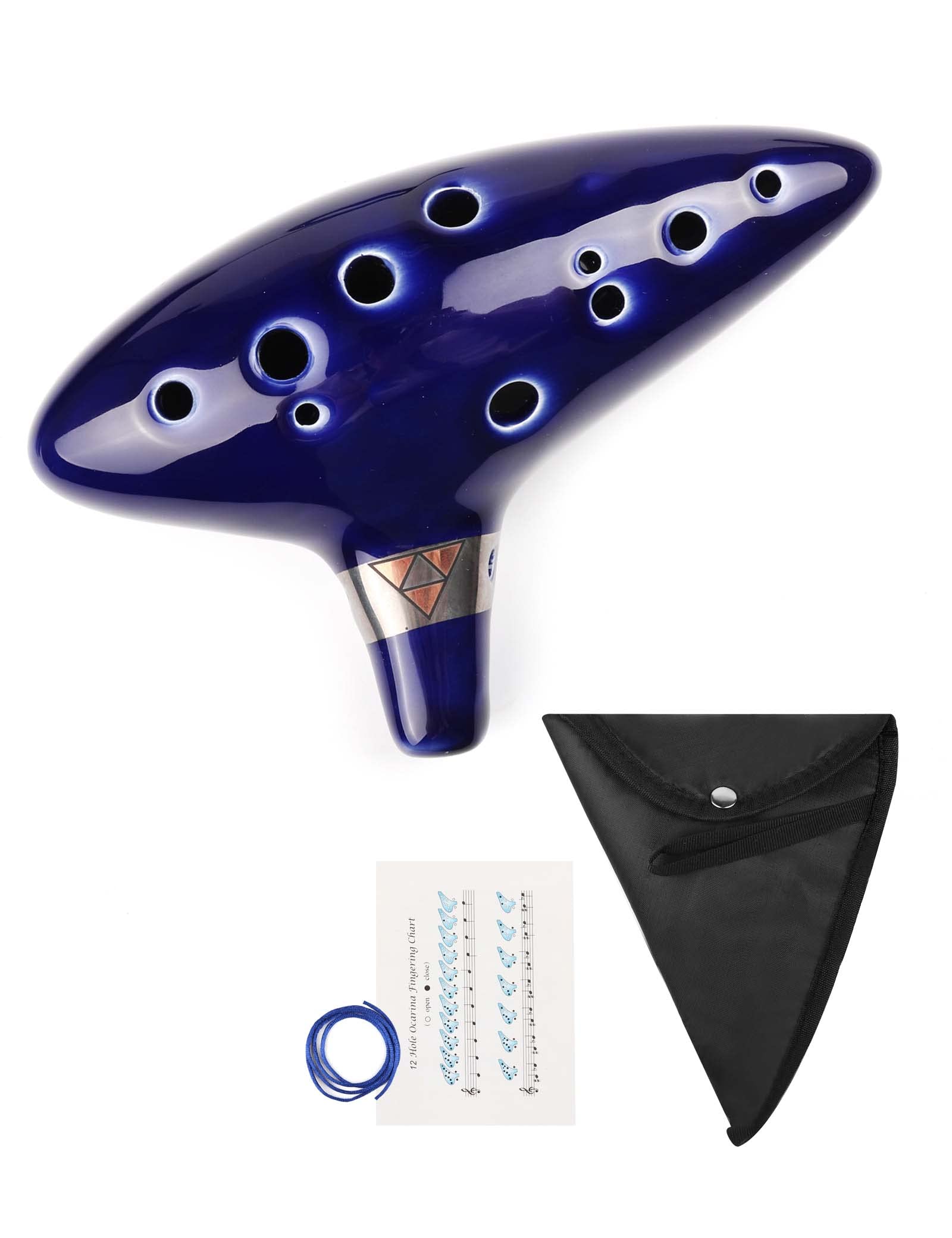 Mr.Power 12 Holes Ocarina Alto C Flute Occarina Taps Blue Ceramic/Clay Stl Orcarina Inspired Of Time With Bag And Song Book, Compatible For Beginners, Zelda Fans, Musical Instruments