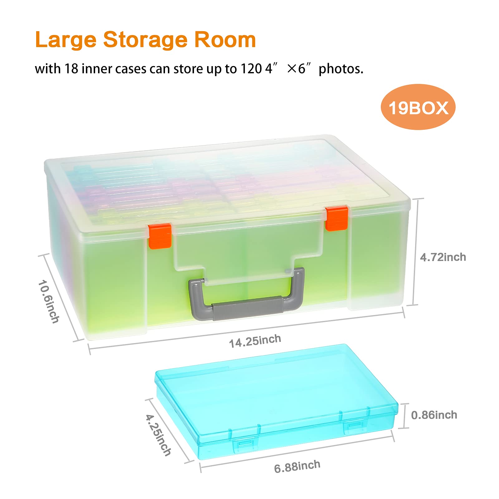 Photo Storage Box 4X6, 18 Inner Extra Large Photo Case Large Photo Organizer Acid Free Photo Box Storage Photo Keeper Photo Stor