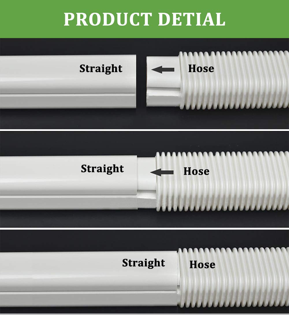 Mooitek 3'' 10Ft Pvc Line Set Cover Kit For Ductless Mini Split Air Conditioners, Decorative Pvc Slim Line Cover For Central Ac