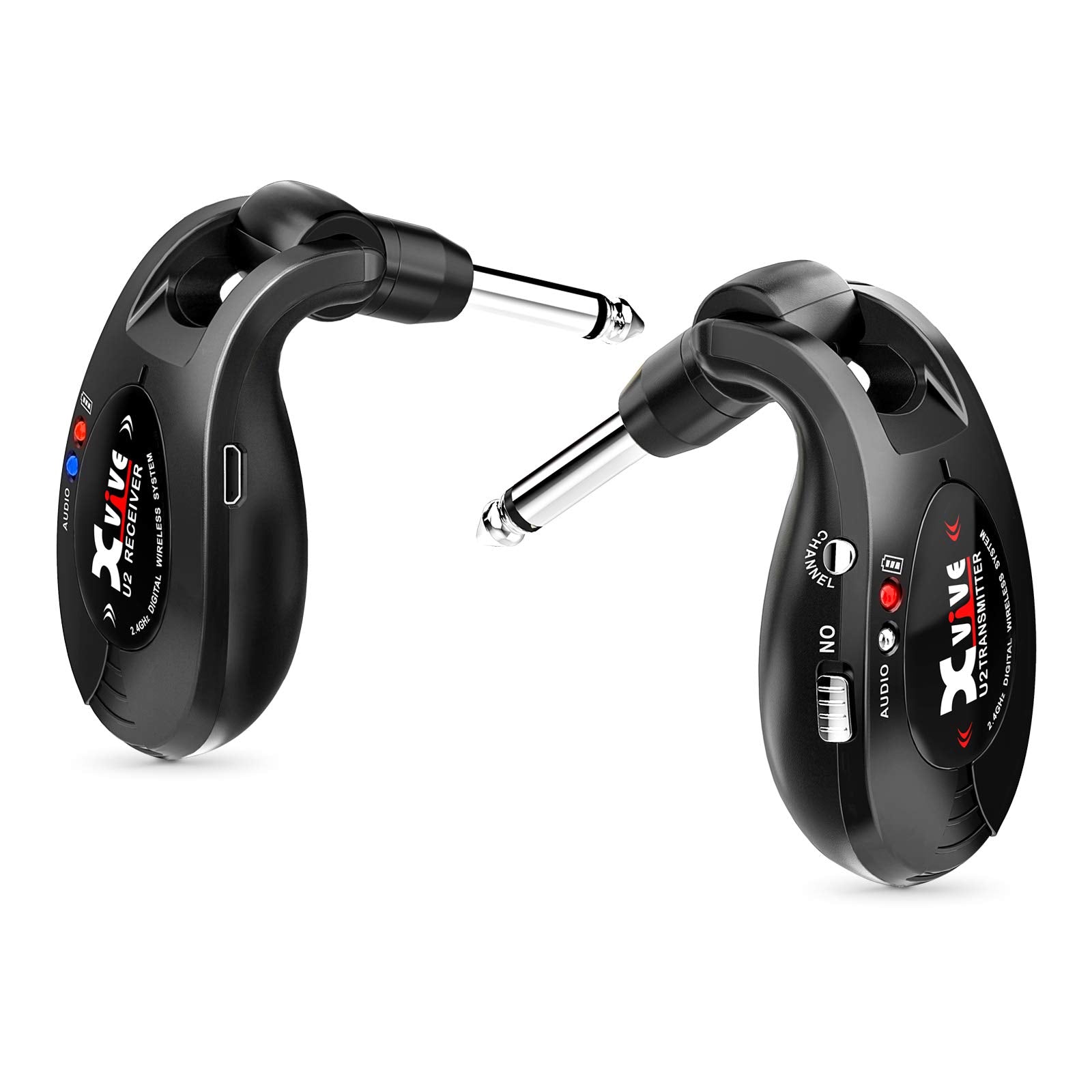 Xvive U2 Wireless Guitar System Rechargeable 2.4Ghz Guitar Wireless Transmitter And Receiver For Electric Guitar Bass Violin Key