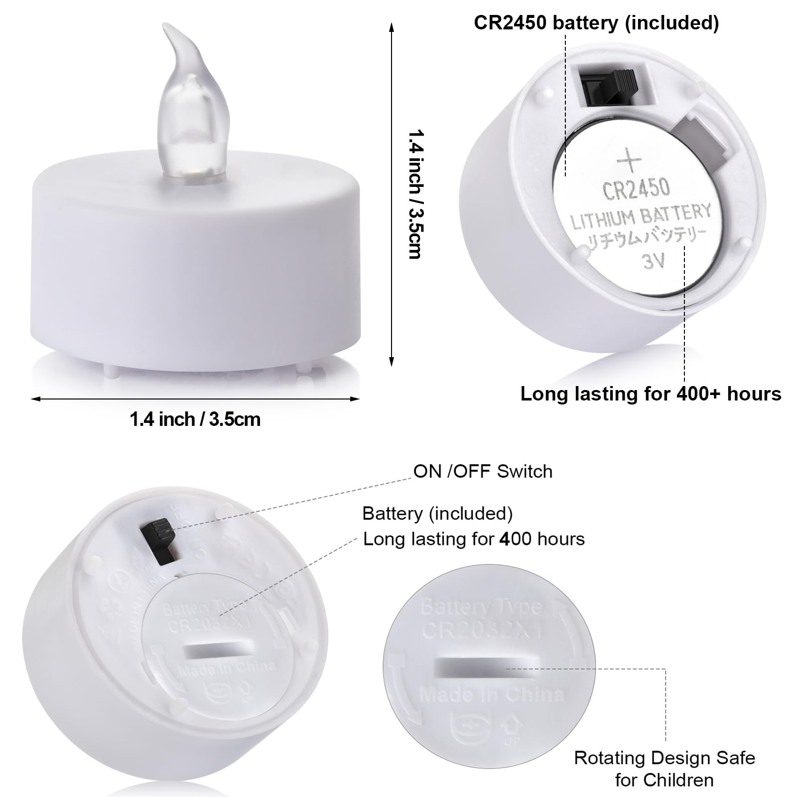 Remote Control Led Tea Lights Battery Operated Flameless Candles 5Pcs Realistic And Bright Flickering Long Lasting 400 Hours Ele