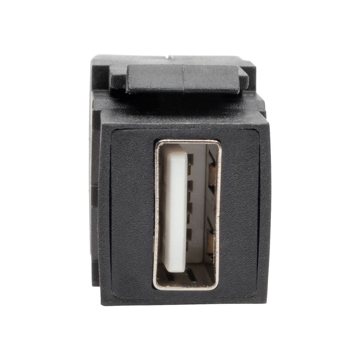 Tripp Lite USB 2.0 Keystone/Panel Mount Extension Cable Angled Connector Black 1 ft. (U024-001-KPA-BK)