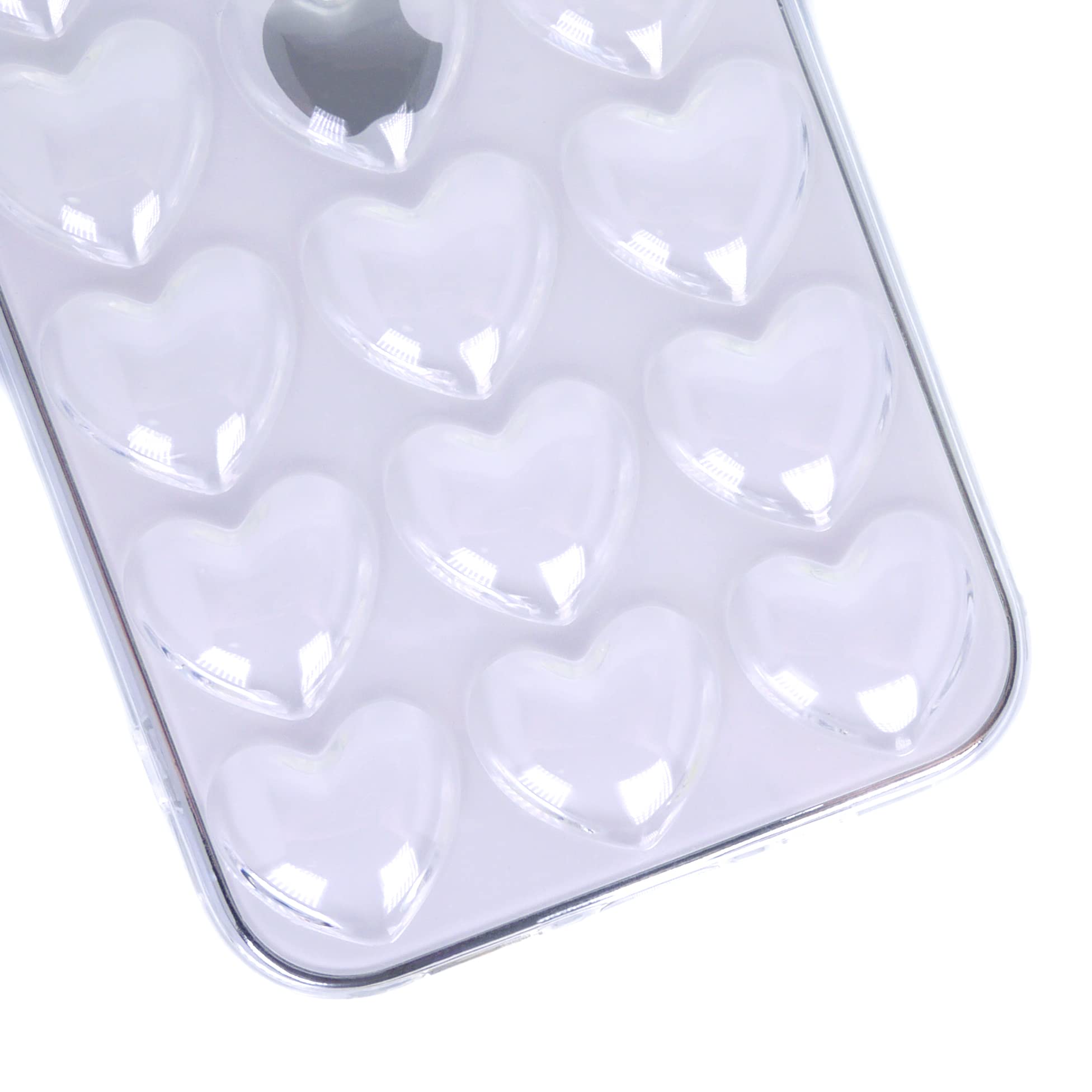 Dmaos Iphone 13 Mini Case For Women, 3D Pop Bubble Heart Kawaii Gel Cover, Cute Girly For Iphone13 Mini 5.4 Inch - Clear