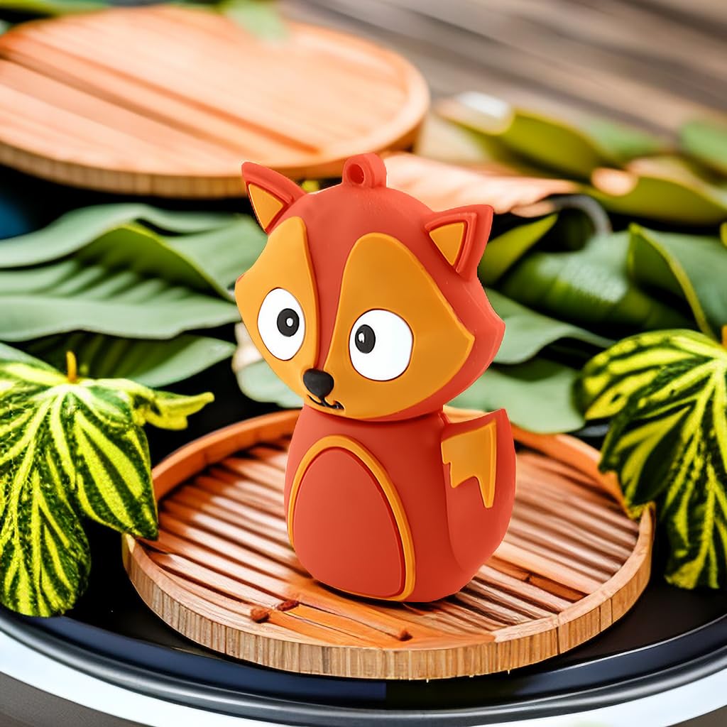 Wooteck 128Gb Novelty Red Fox Usb Flash Drive Cartoon Cute Pendrive Animal Memory Stick