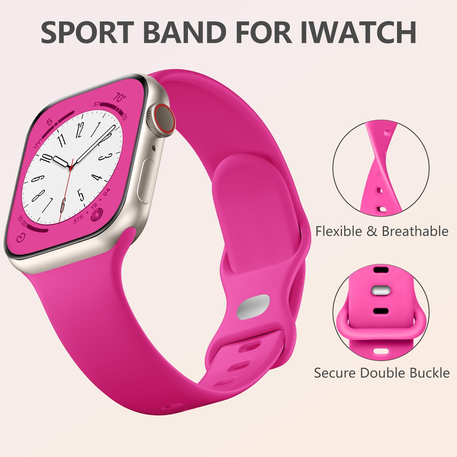 Daqin Compatible With Apple Watch Band 44Mm 45Mm 46Mm 49Mm 40Mm 38Mm 41Mm 42Mm For Women Men,Soft Silicone Waterproof Strap For