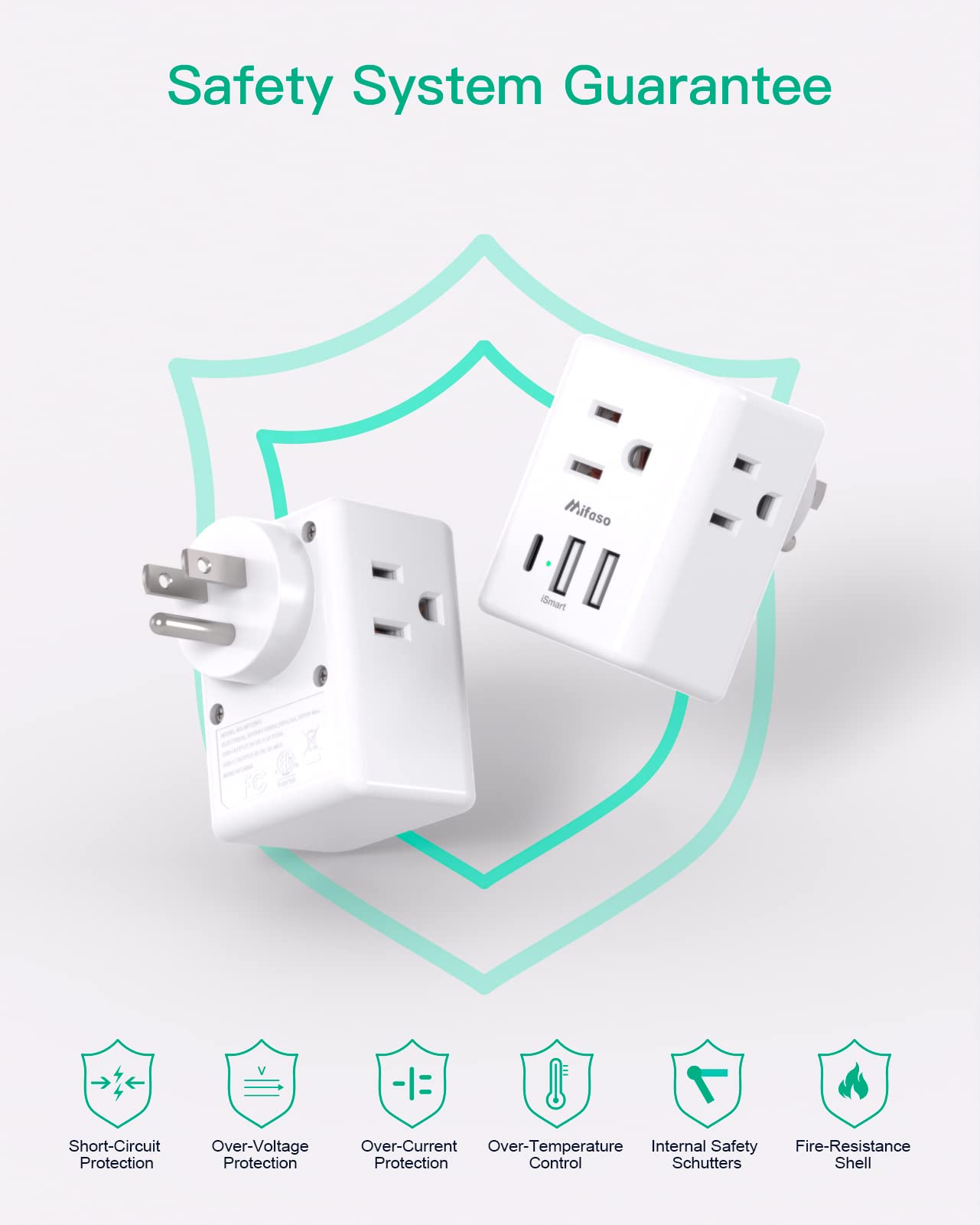 2 Pack Outlet Extender Multi Plug Outlet, Usb Wall Charger With 3 Usb Ports (1 Usb C), No Surge Protector Cruise Essentials For