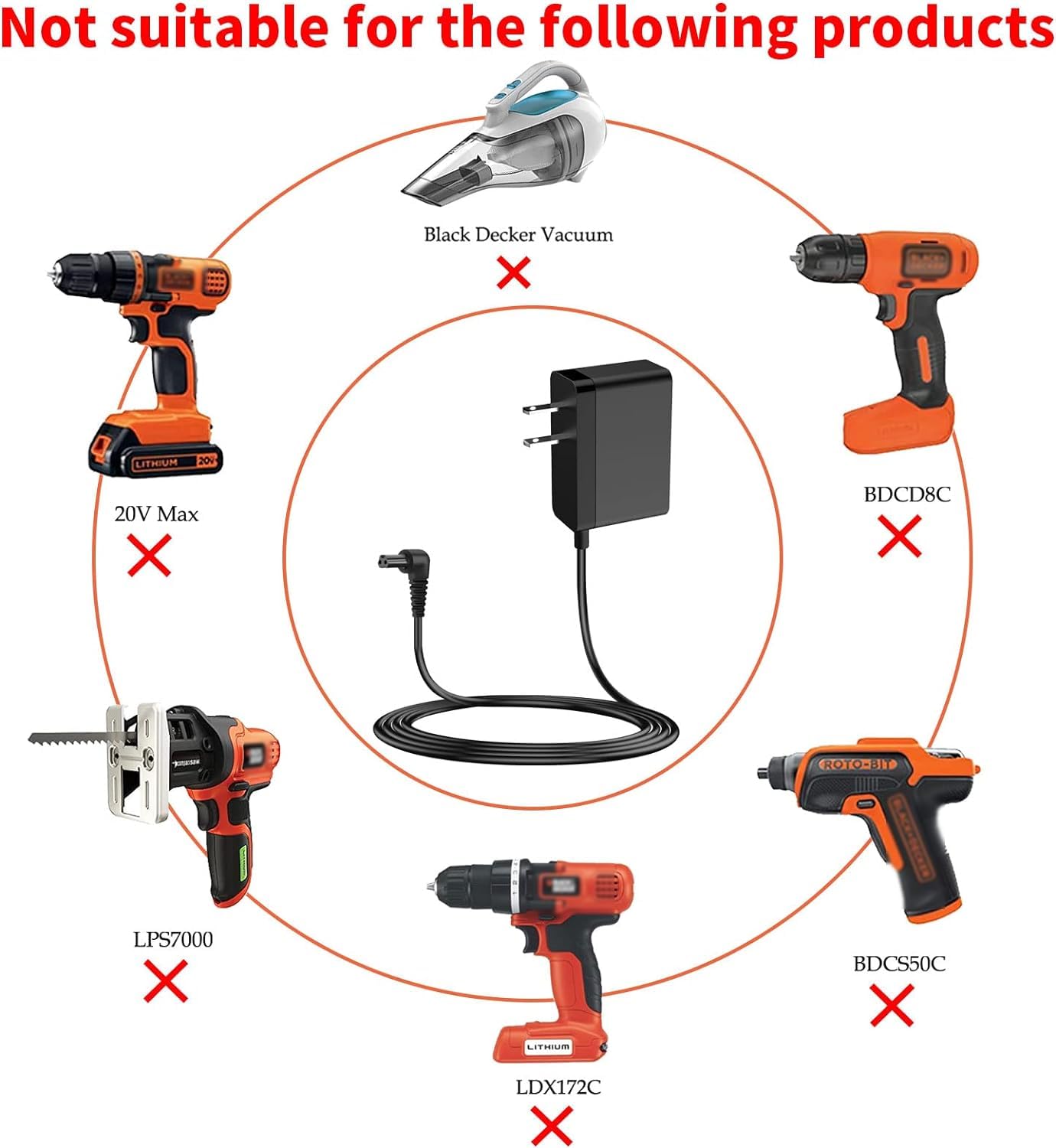 Merom For Black And Decker Charger Li200 Li3100 Bdcs40G Bdcs20C Gsl35 Cordless Screwdriver Replacement Black+Decker 9V Charger C