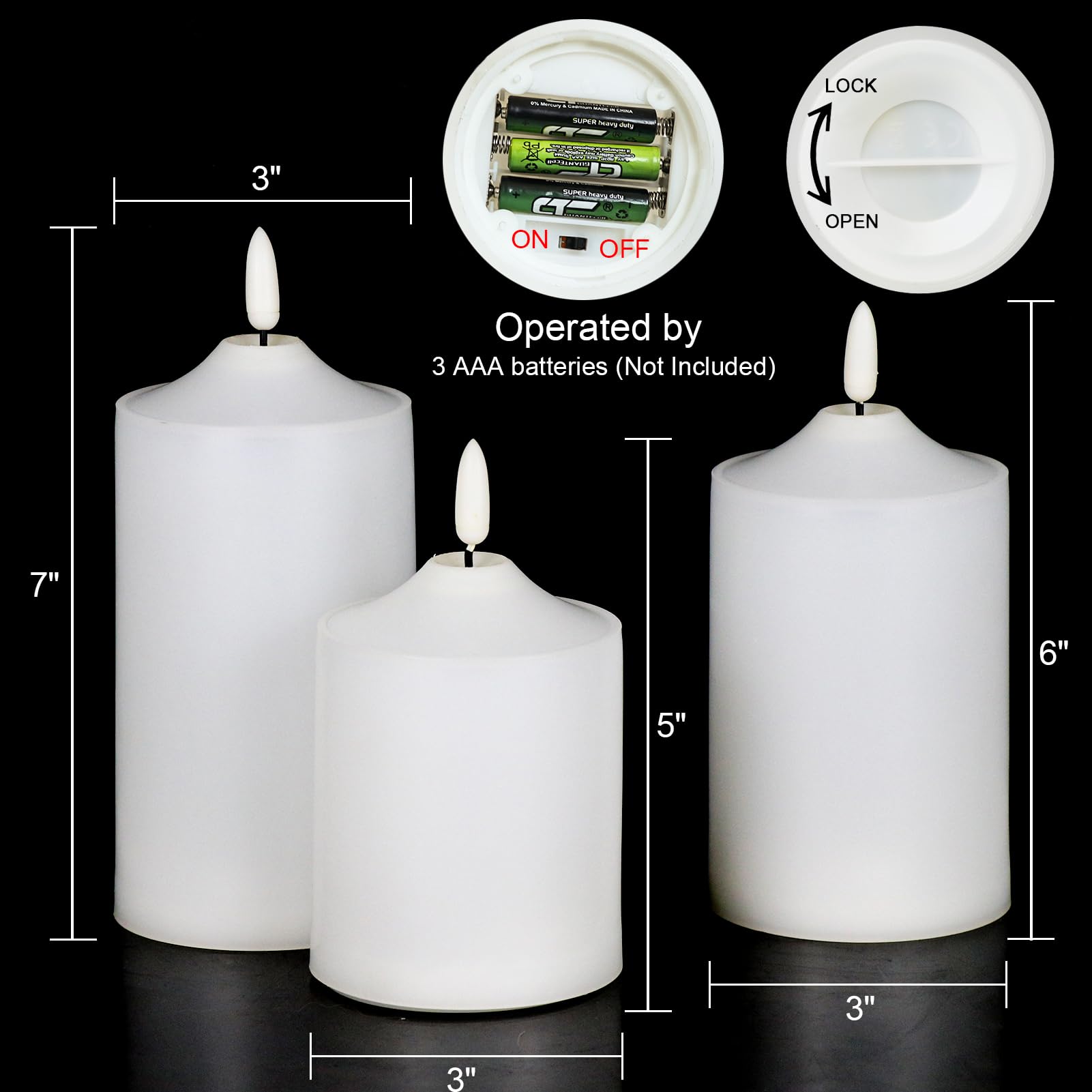 Genswin Flickering Flameless Candles, Waterproof Led Candles With Remote And Timer,Battery Operated Pillar 3D Wick Candles For I