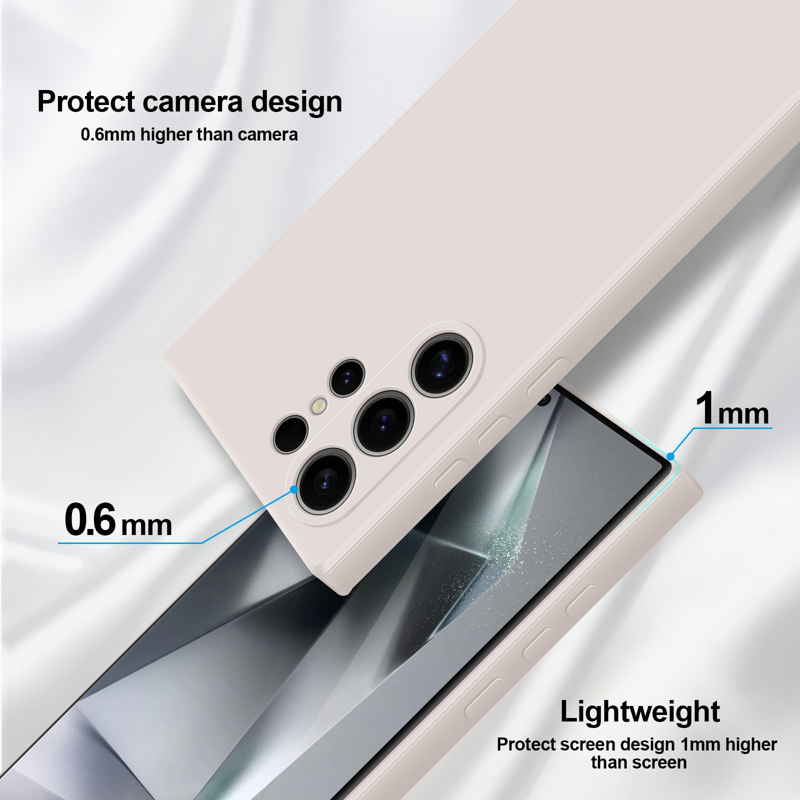 Giiyoon Silicone Case Compatible With Samsung Galaxy S24 Ultra, Full Body Silky Soft Touch Phone Case With Camera Protection, Sh