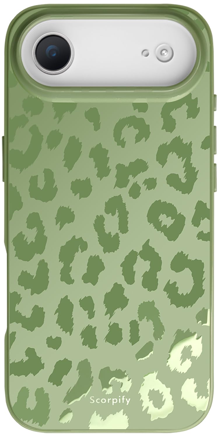 SCORPIFY for iPhone 17 Air Case [Compatible with MagSafe] with Matte Moss Leopard Cheetah Print Design, Cute Magnetic Phone Cove