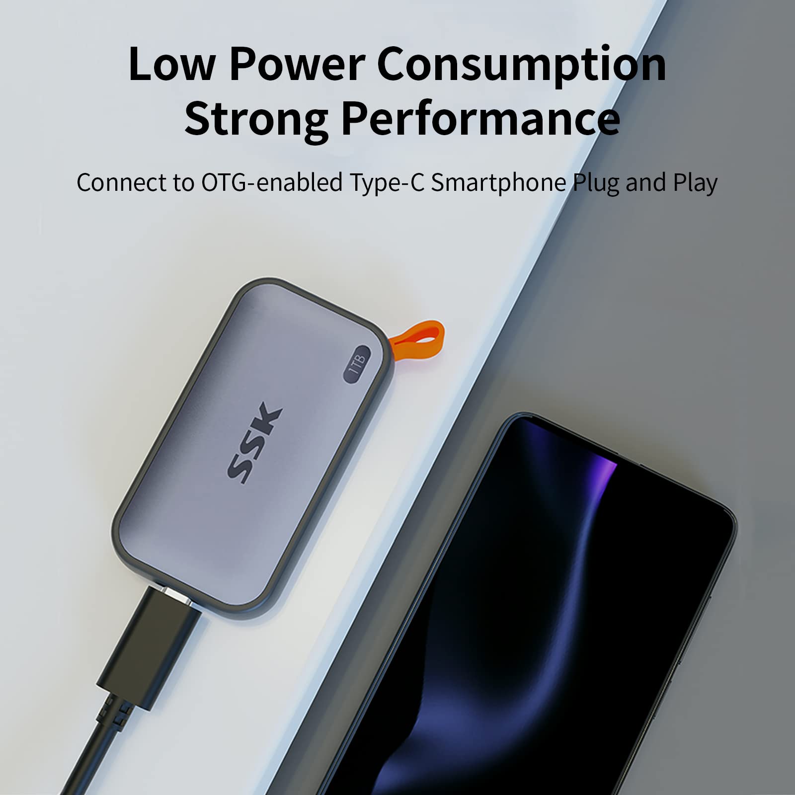 Ssk Portable Ssd 1Tb External Solid State Drives, Up To 1050Mb/S Usb C Ssd External Hard Drive Usb 3.2 Gen2 For Iphone 15/Pro, Windows, Mac, Android Phones And Tablets