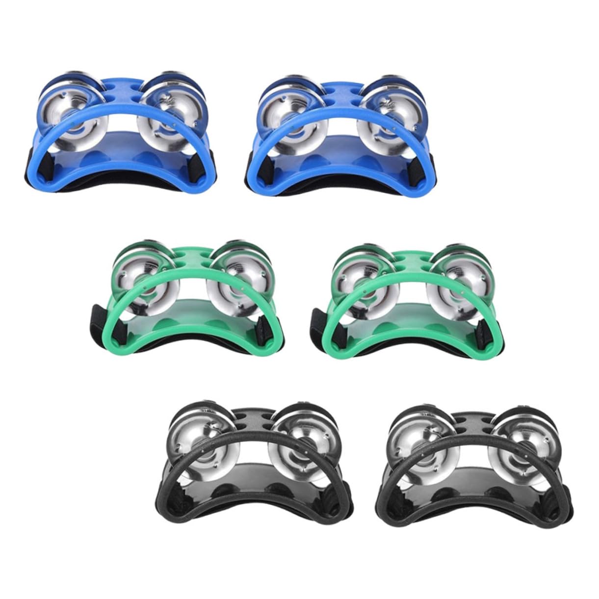 Vaguelly 3pairs Foot Tambourine Ergonomic Percussion Instruments for Dance Music and Fitness Vibrant Colors Straps for